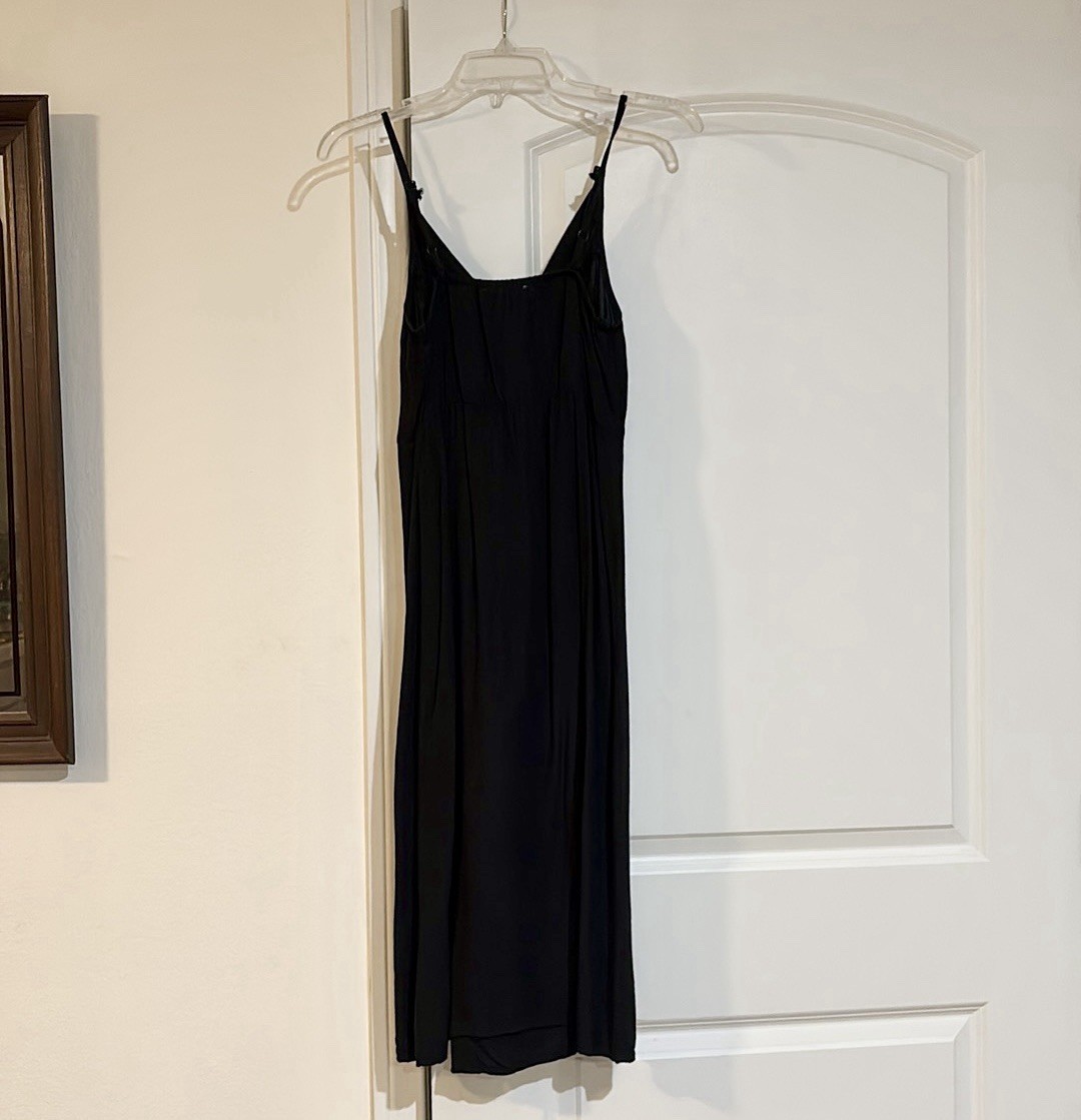 No Comment NY LA Black Button-Down Wrap Midi Dress Size XS