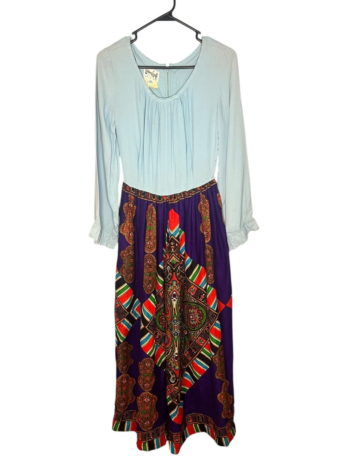 Lounge Craft VTG Women’s Long Sleeve Long Dress 70’s Boho 8