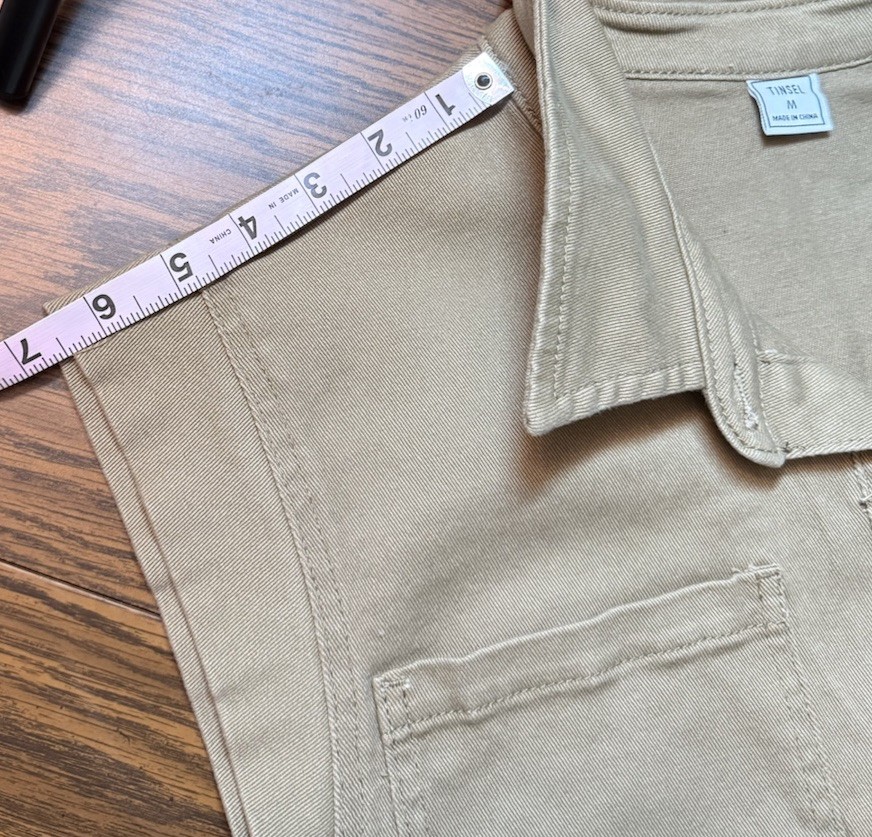 Tinsel Utility Button Front M Camel Safari Workwear Stretch Pocket Mini NWT