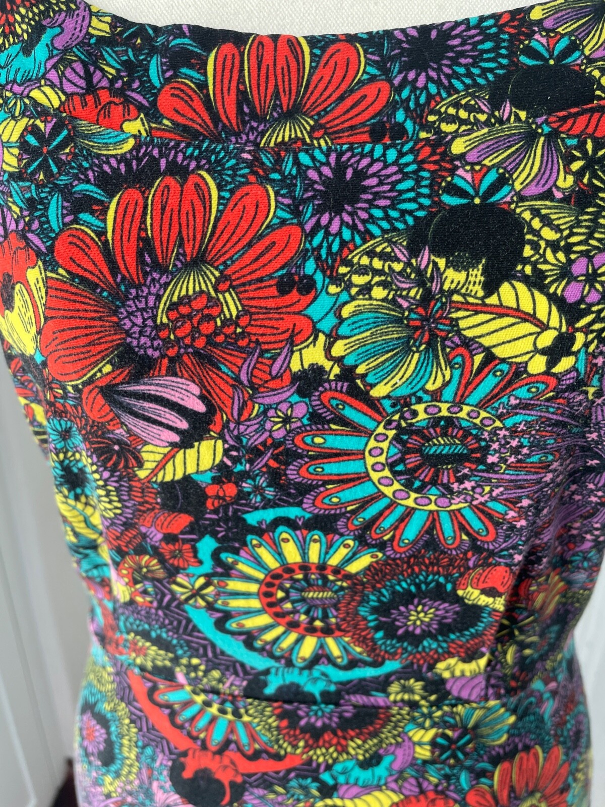 Nooworks California USA Multicoloured Sun Dress Retro Style Fabric