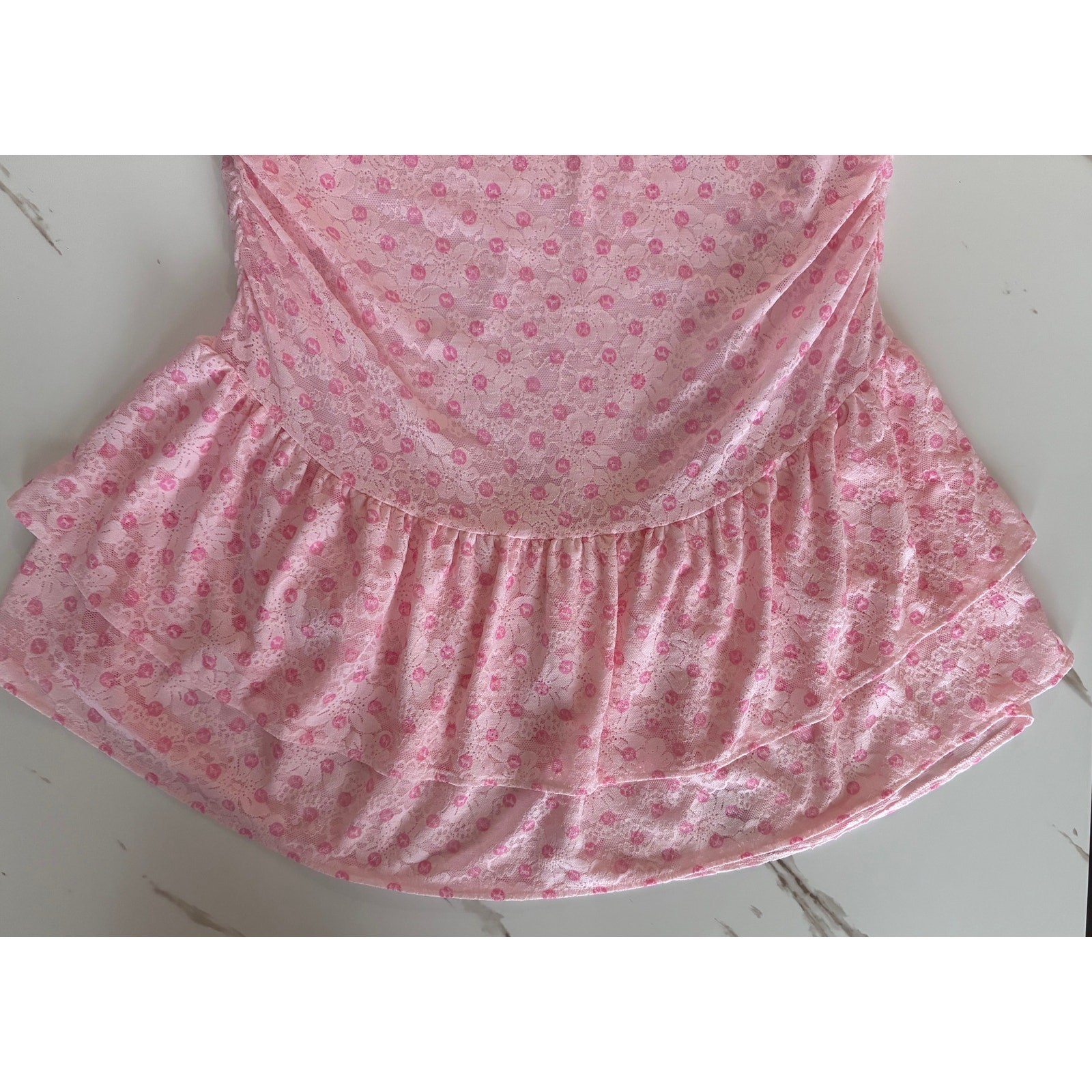 VS PINK x LoveShackFancy Everblooming Strapless Floral Lace Mini Dress XL NWT
