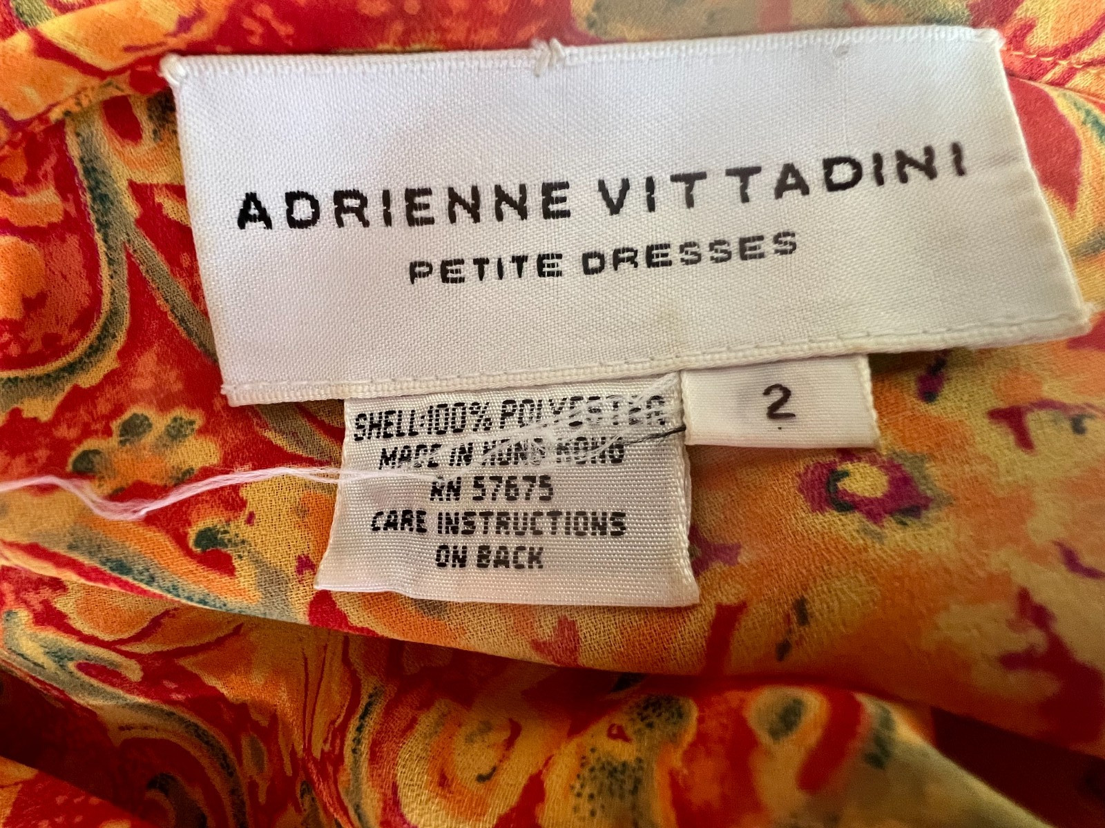 womens vintage Adrienne Vittadini Orange dress – size 2P