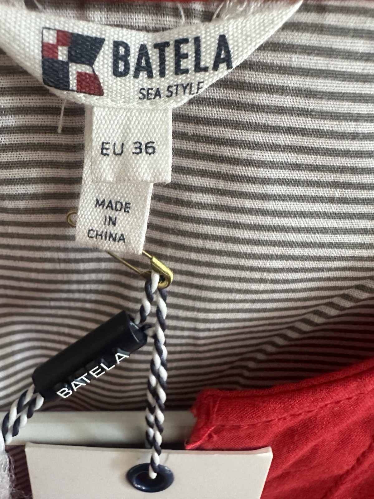 Batela NWT Red Short Sleeve Shift Tunic Dress Women’s Size 4 Sm Nautical Coastal