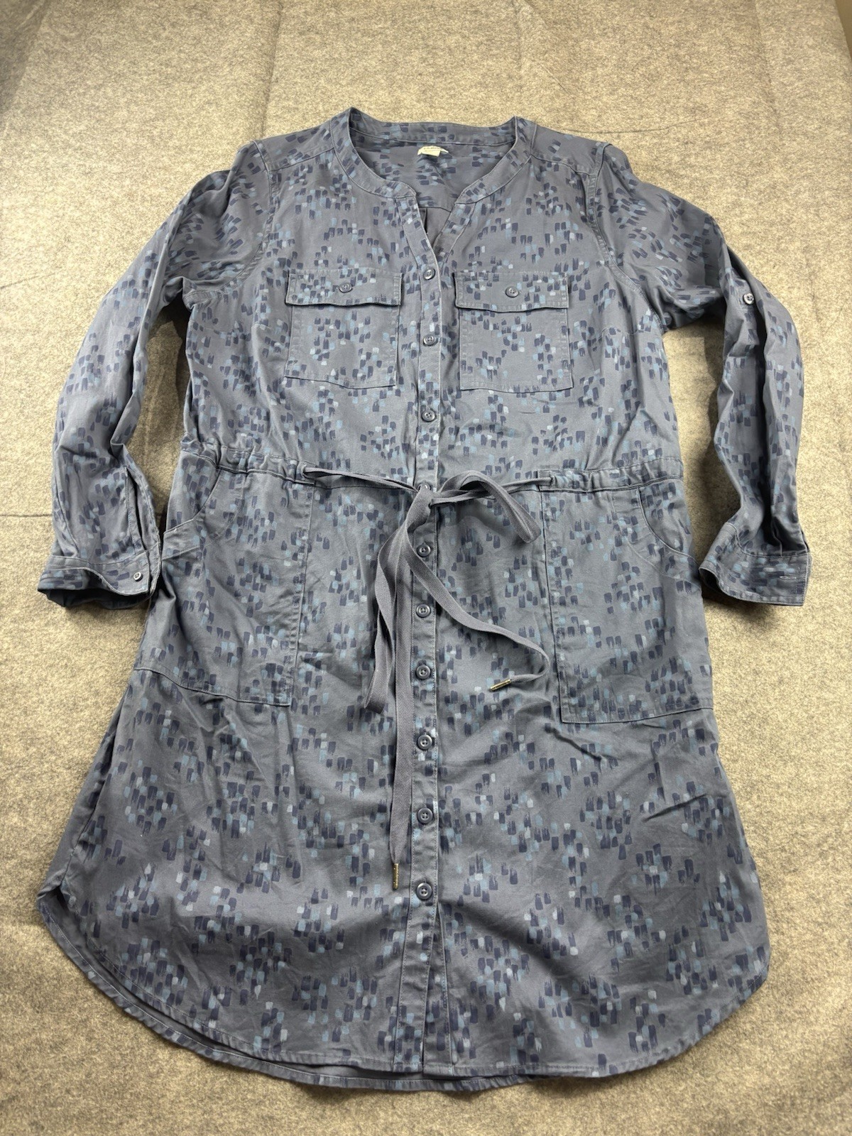 L.L. Bean Women’s L Cotton Comfort Tencel Dress Indigo Brush Outdoorsy Gorpcore