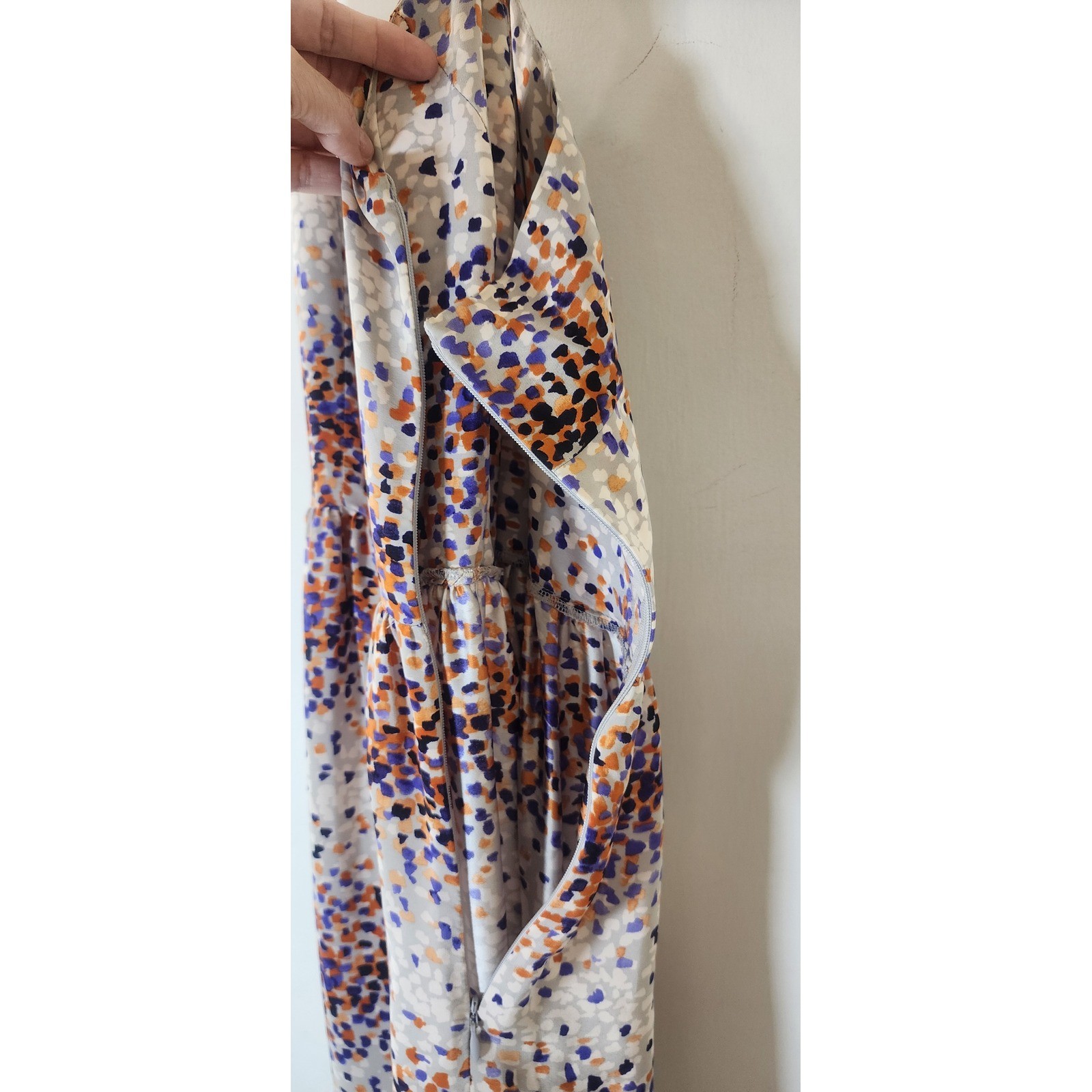 Parker Women Abstract Print Racerback Maxi Dress Purple Orange Multi Size S