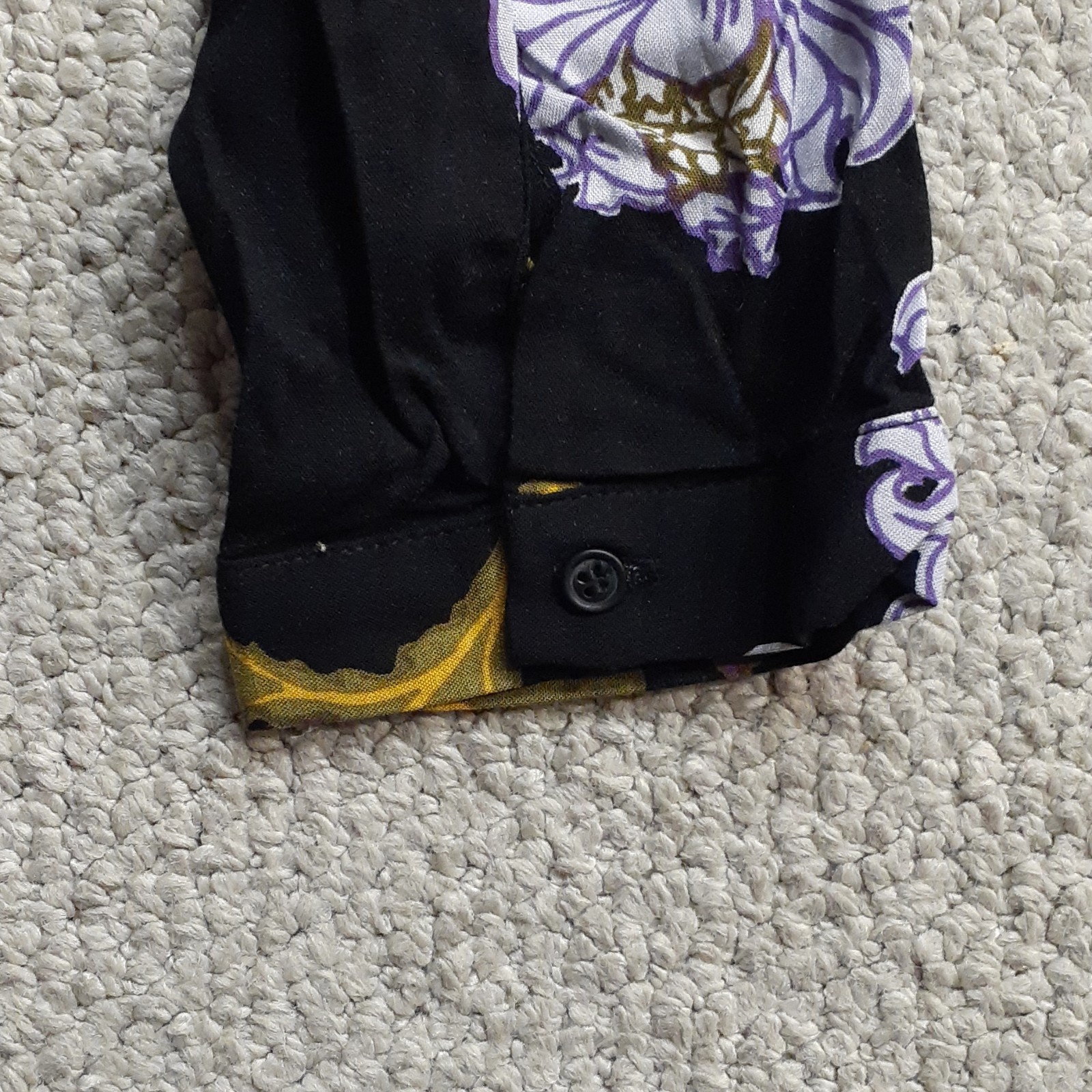 Eva Mendes Black Floral Button-Front Collared Maxi Shirtdress Size XS