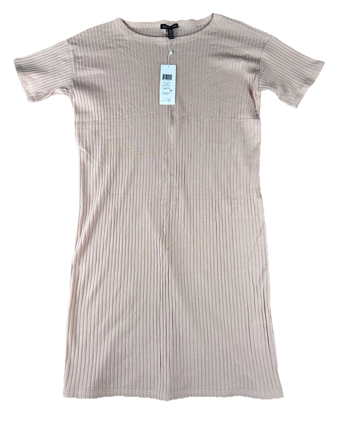 NEW EILEEN FISHER Bateau Neck Tencel Stretch Ribbed Dress Dune Size XXS NWT