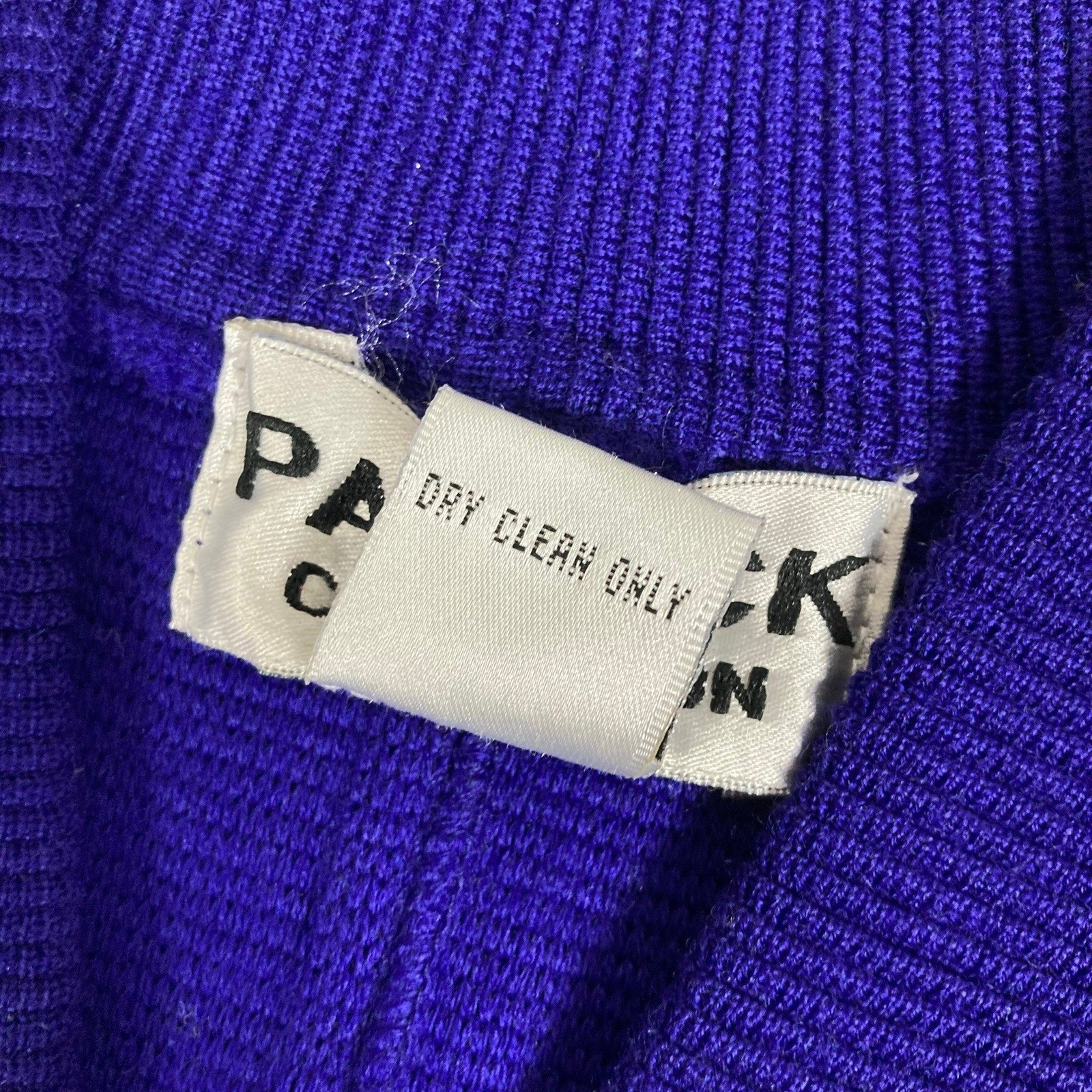 Patrick Collection 100% Wool Zip Front Sweater Dress Jacket Purple Hong Kong S