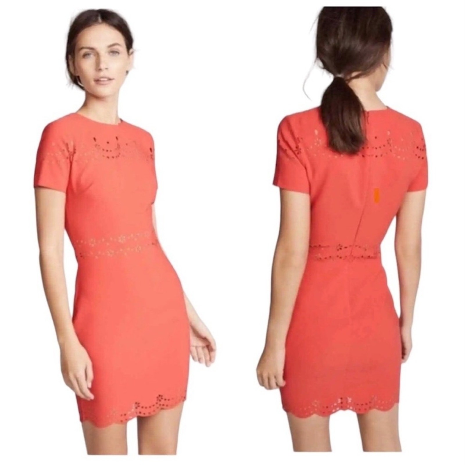 Likely 10 Manhattan Eyelet Sheath Dress in Bittersweet Spring office work