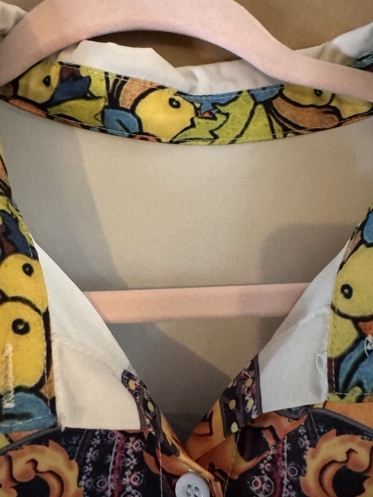 Medusa Parrots Cherubs fruit Super Soft Button Down Collared Shirt Dress 2XL
