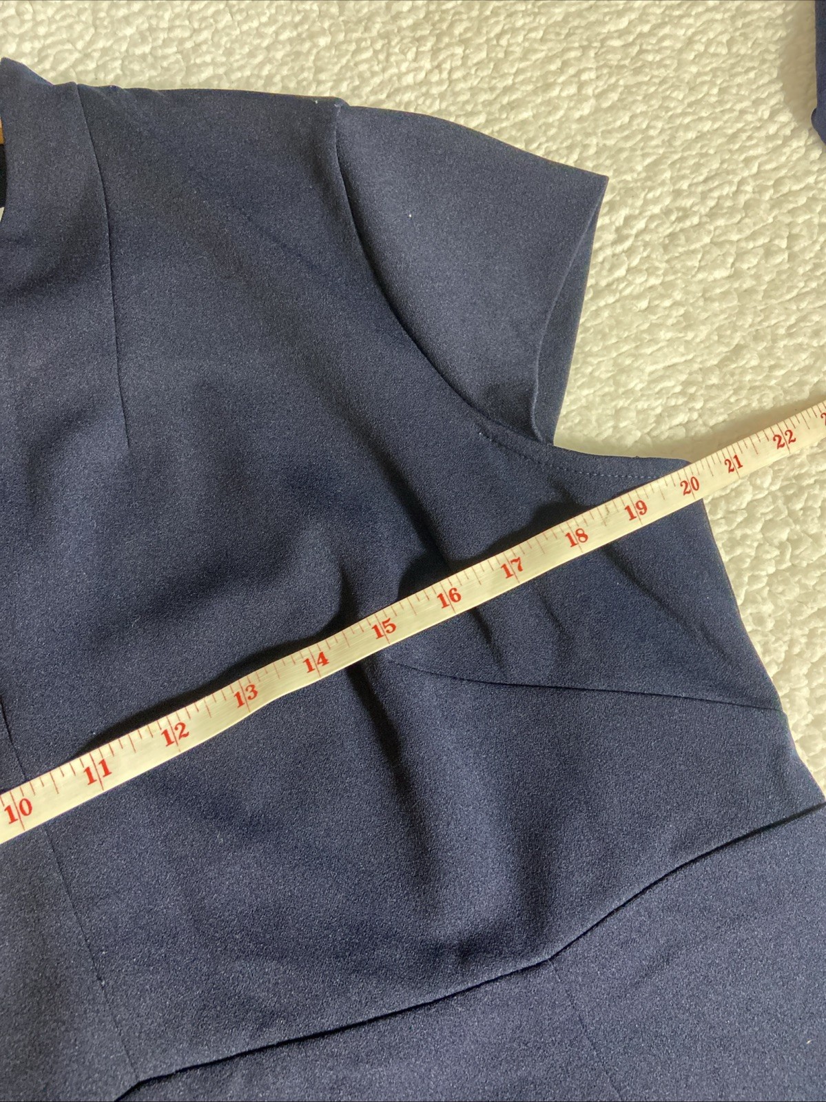 Calvin Klein Navy Blue Notched Neck Sheath Work Dress Women’s Size 14 Smart