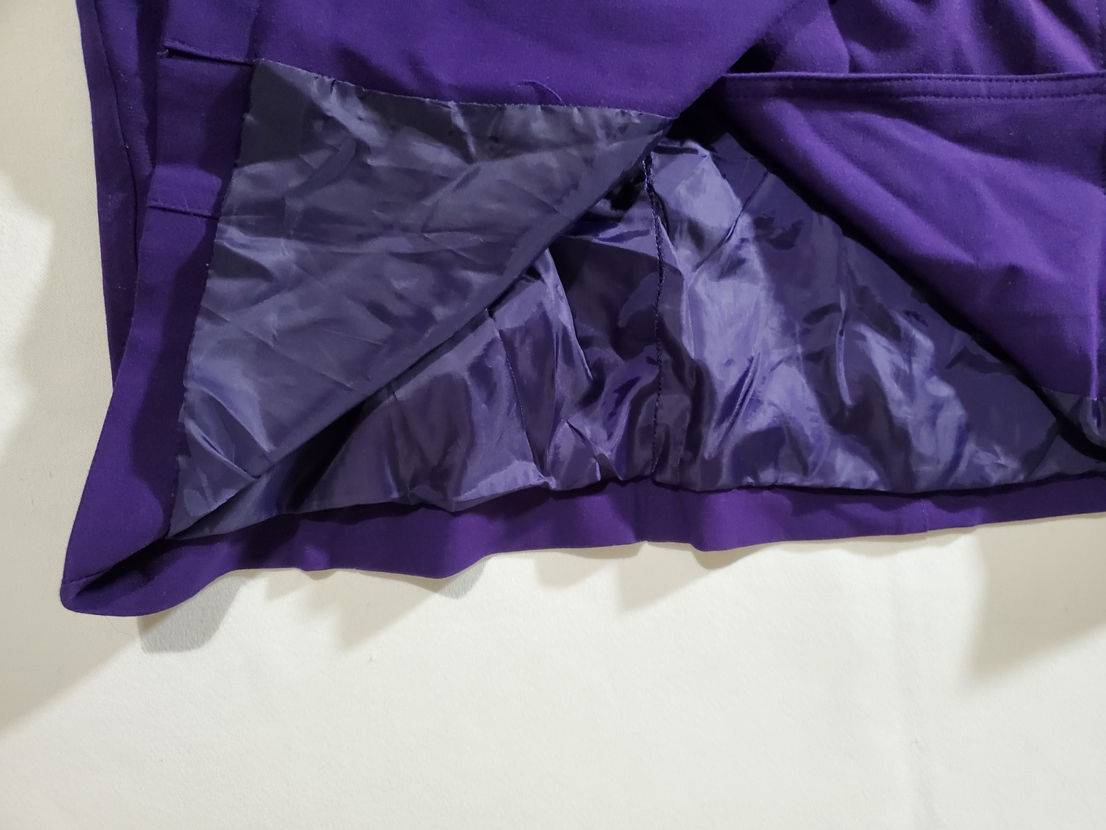 Calvin Klein Dress doubled breasted Size 6 Purple Belted Pockets Lined *FLAW