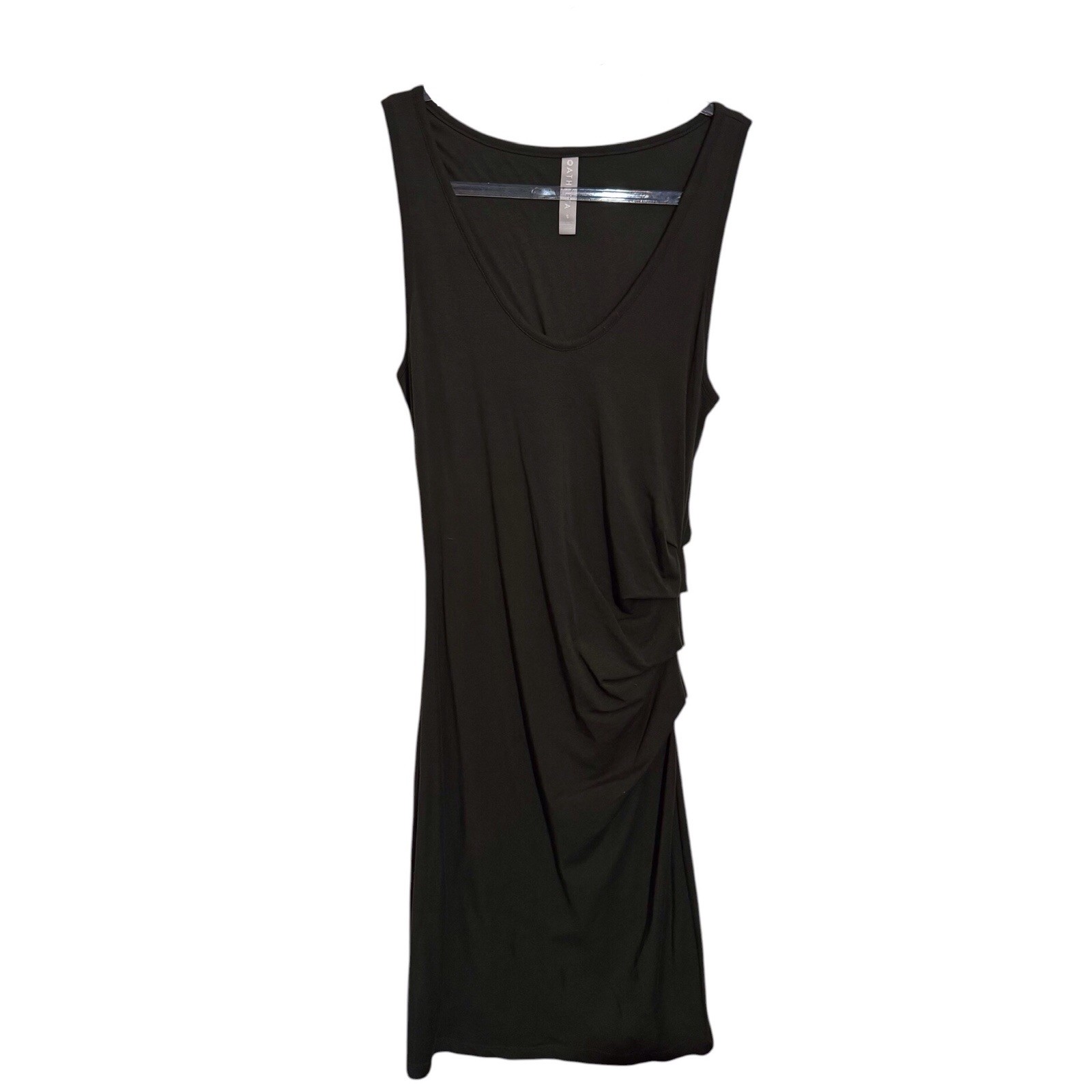 Athleta Size Small Olive Green Della Tank Dress Ruched Lounge Casual Stretch