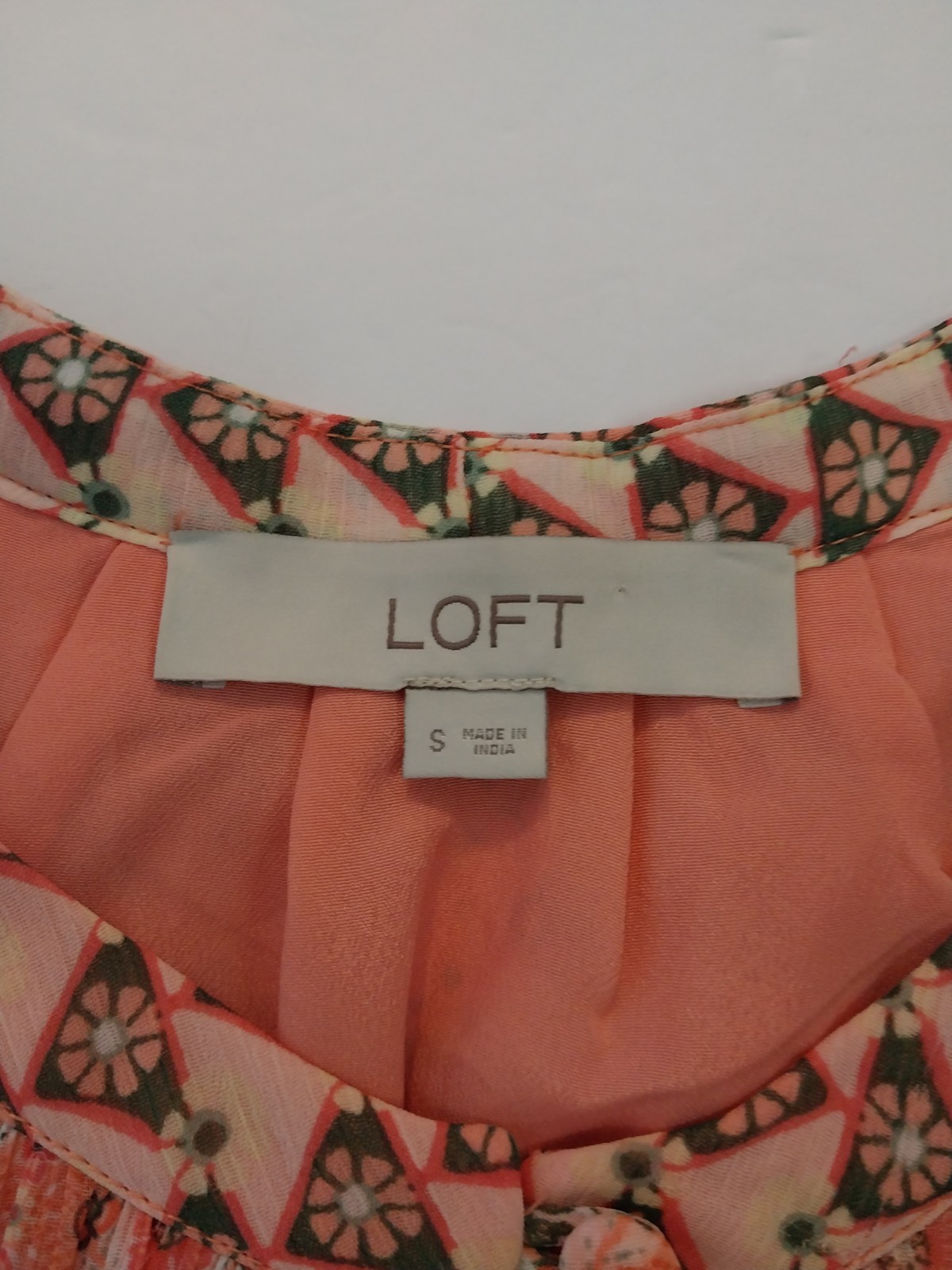 Loft Dress Orange Peach Multicolor Size Small Flowy Lined Lightweight