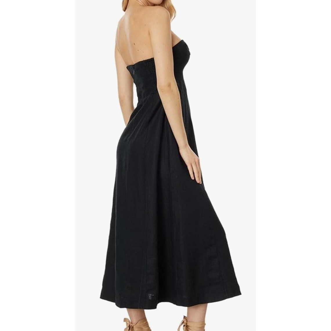 Madewell 100% Linen Cutout Strapless Midi Dress Size 00 NWT
