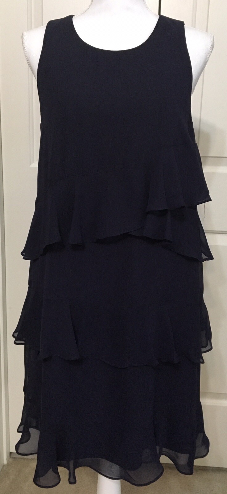 NWT J Howard size 10 navy blue sleeveless ruffled dress women’s $102