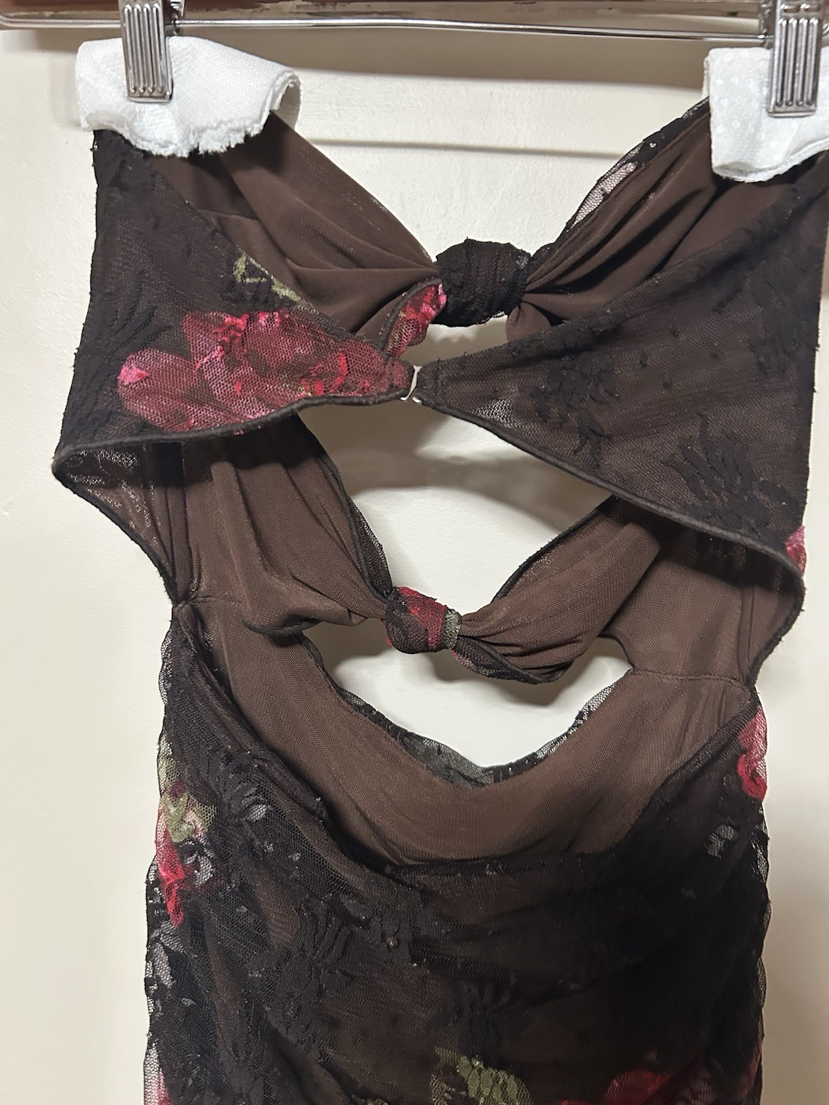Bec + Bridge Anika Desert Rose Strapless Dress Floral Mesh Ruched Maxi Size 4