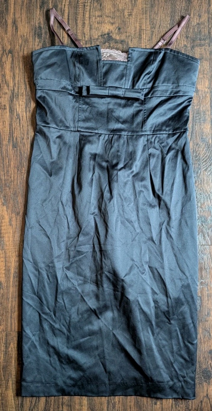 Teddy® S.p.a. Remini Italy Little Black Cocktail Abito Intero Dress, Size L