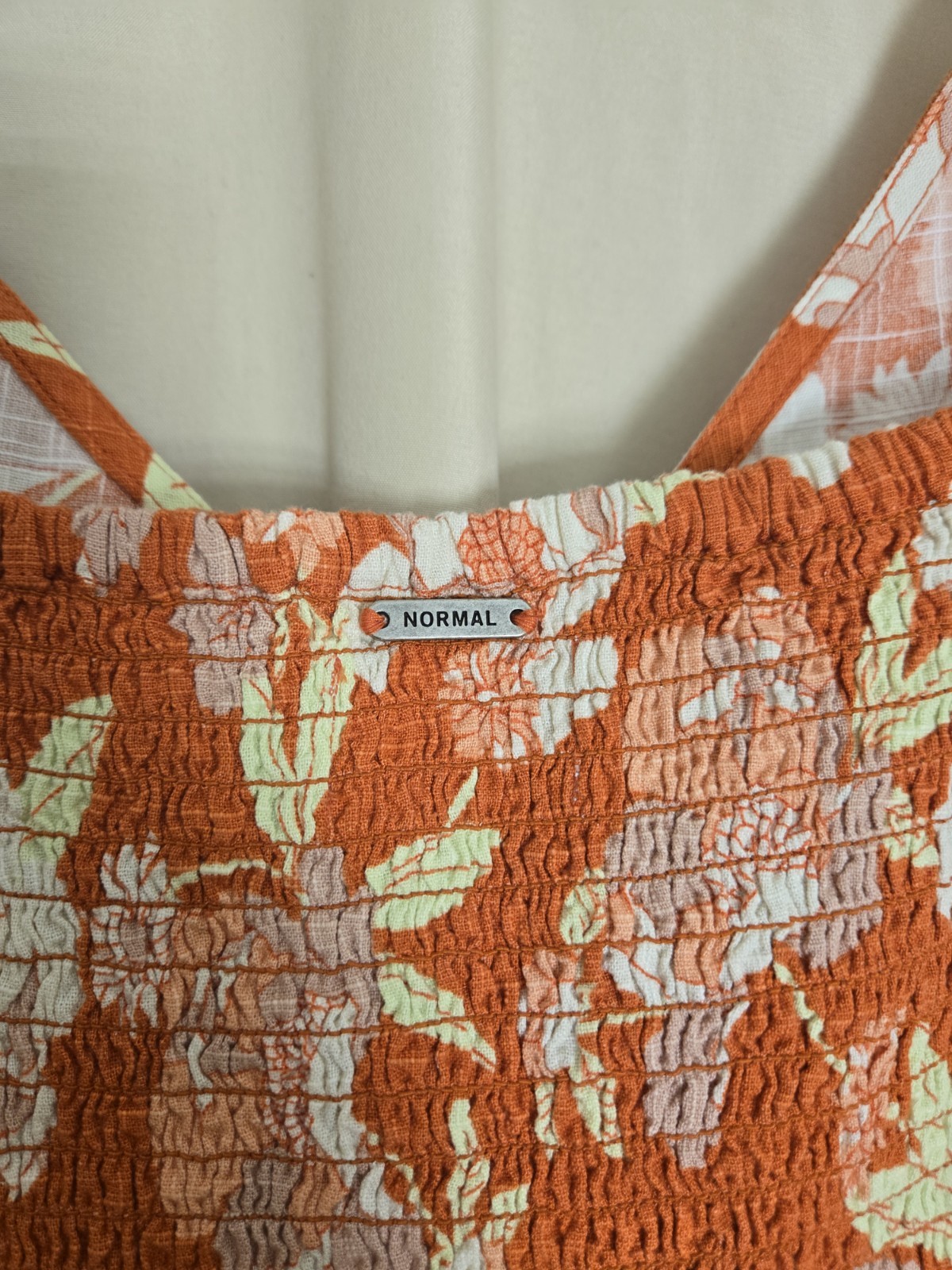 The Normal Brand Sonoran Orange Floral Tank Dress Size Medium Adjustable NewWTag