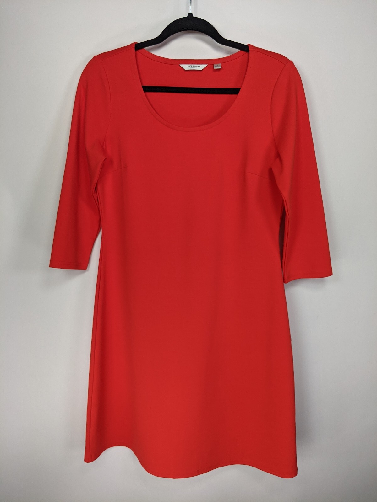 Liz Claiborne Red Knit 3/4 Sleeve A-Line Sheath Dress Size XS