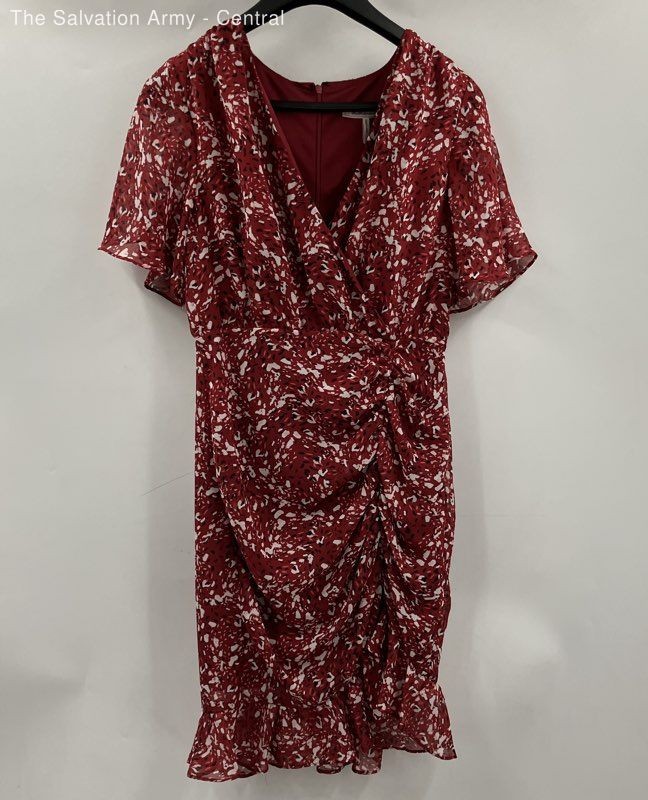 BCBGeneration Womens Multicolor Speckled Print Surplice Neck Sheath Dress Size 6