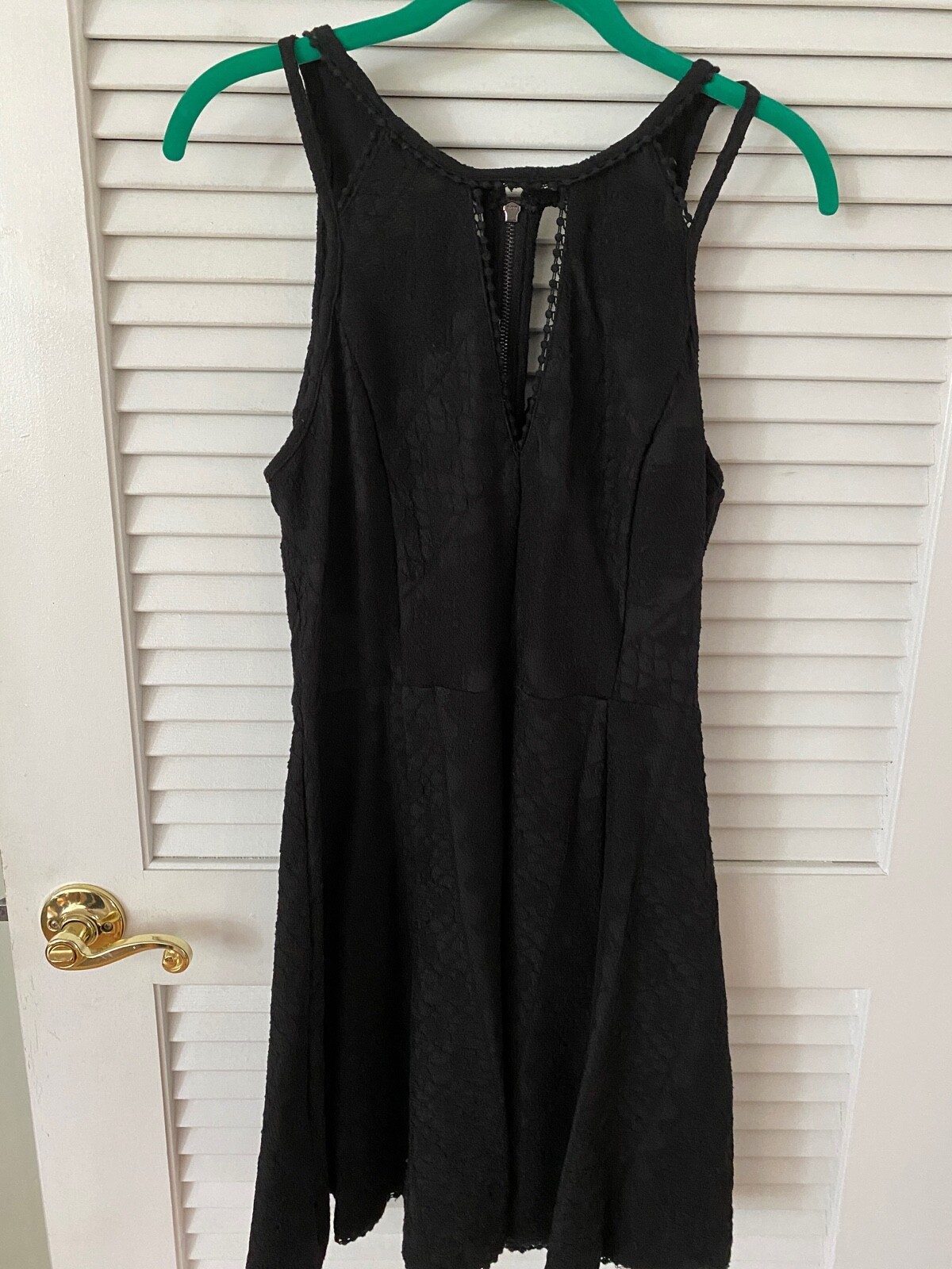 Bow & Arrow Lined Black Lace Sleeveless Fit & Flare Casual Dress, Size Large