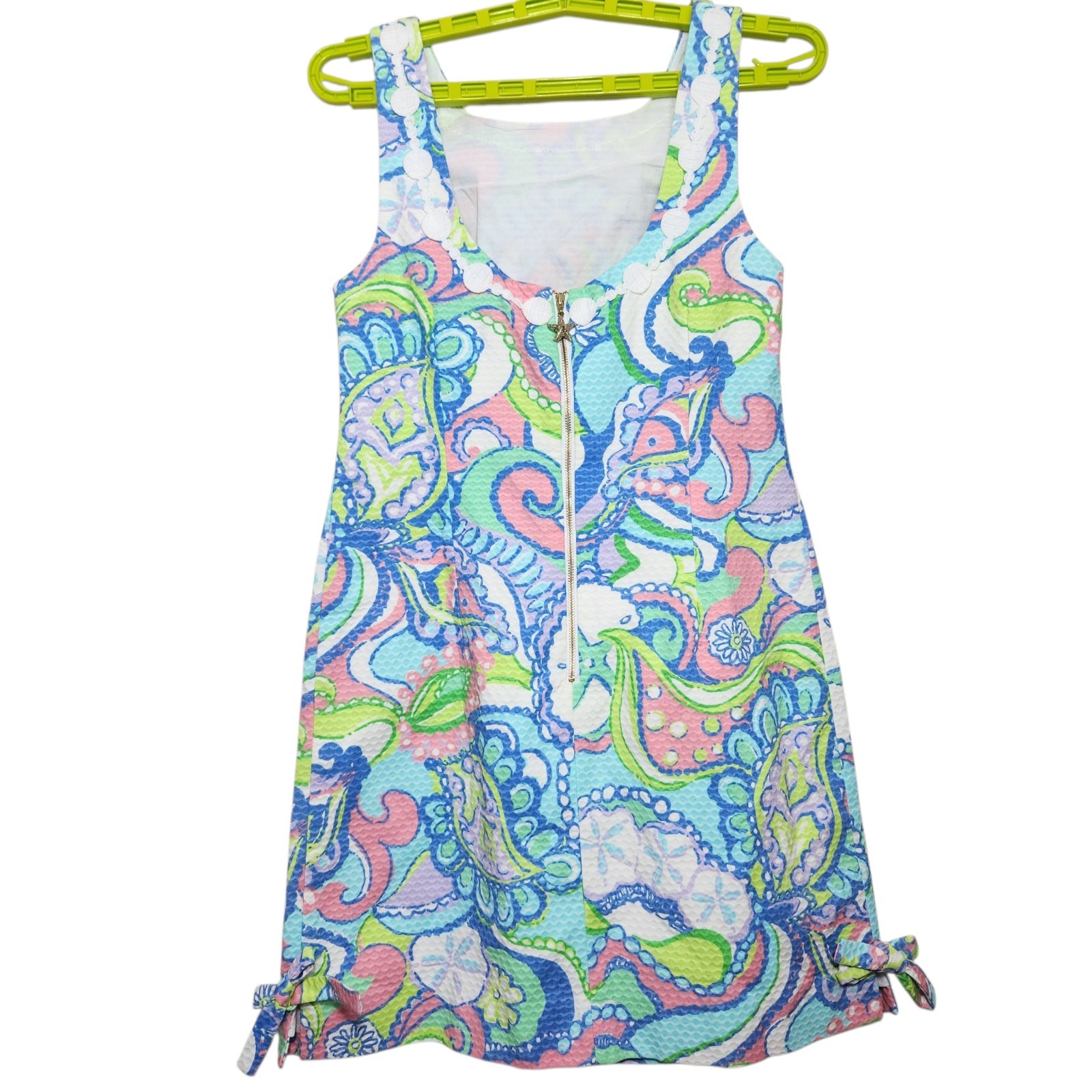 New With Tags Lilly Pulitzer Size 4 Delia Shift Muni Dress Bows Beachy Paisley