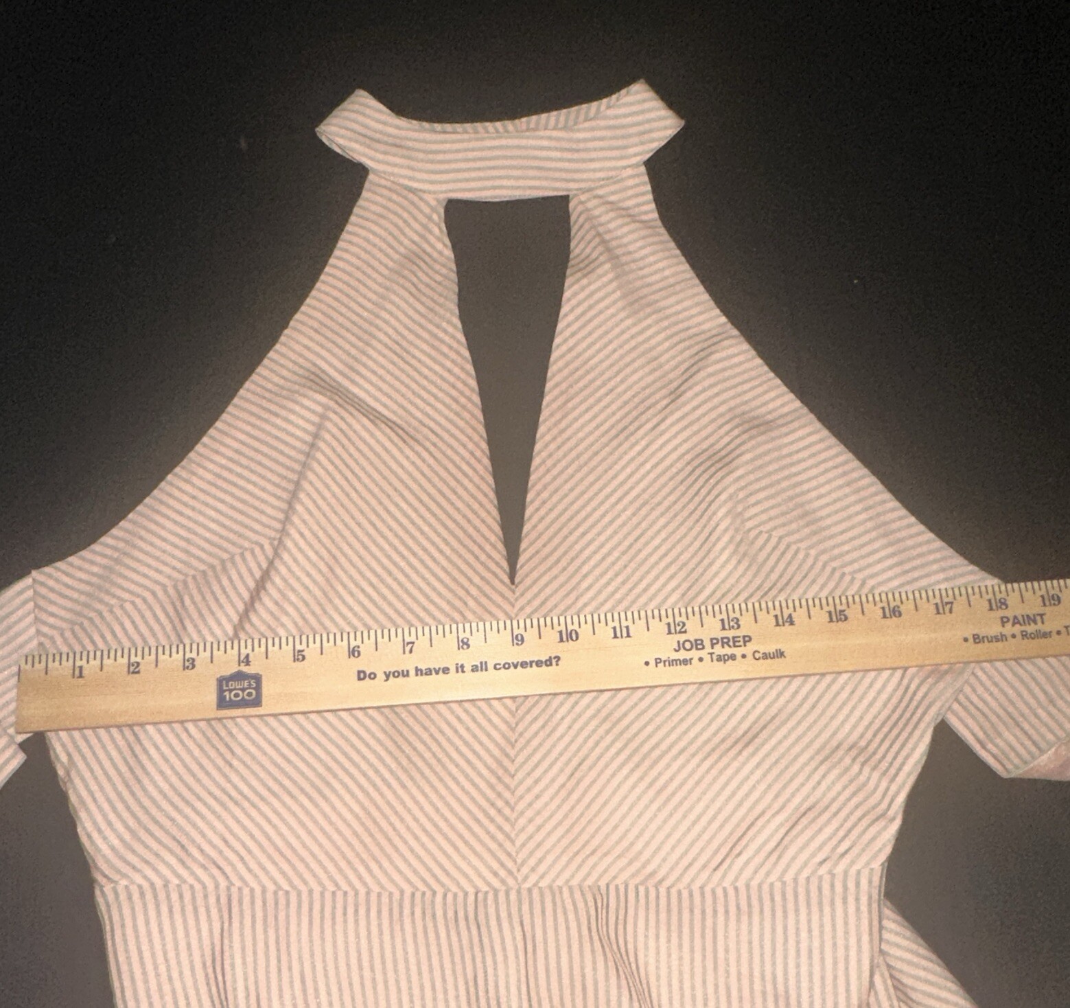 J.O.A. Los Angeles Pin Striped Halter Backless Maxi Dress Size Large NEW