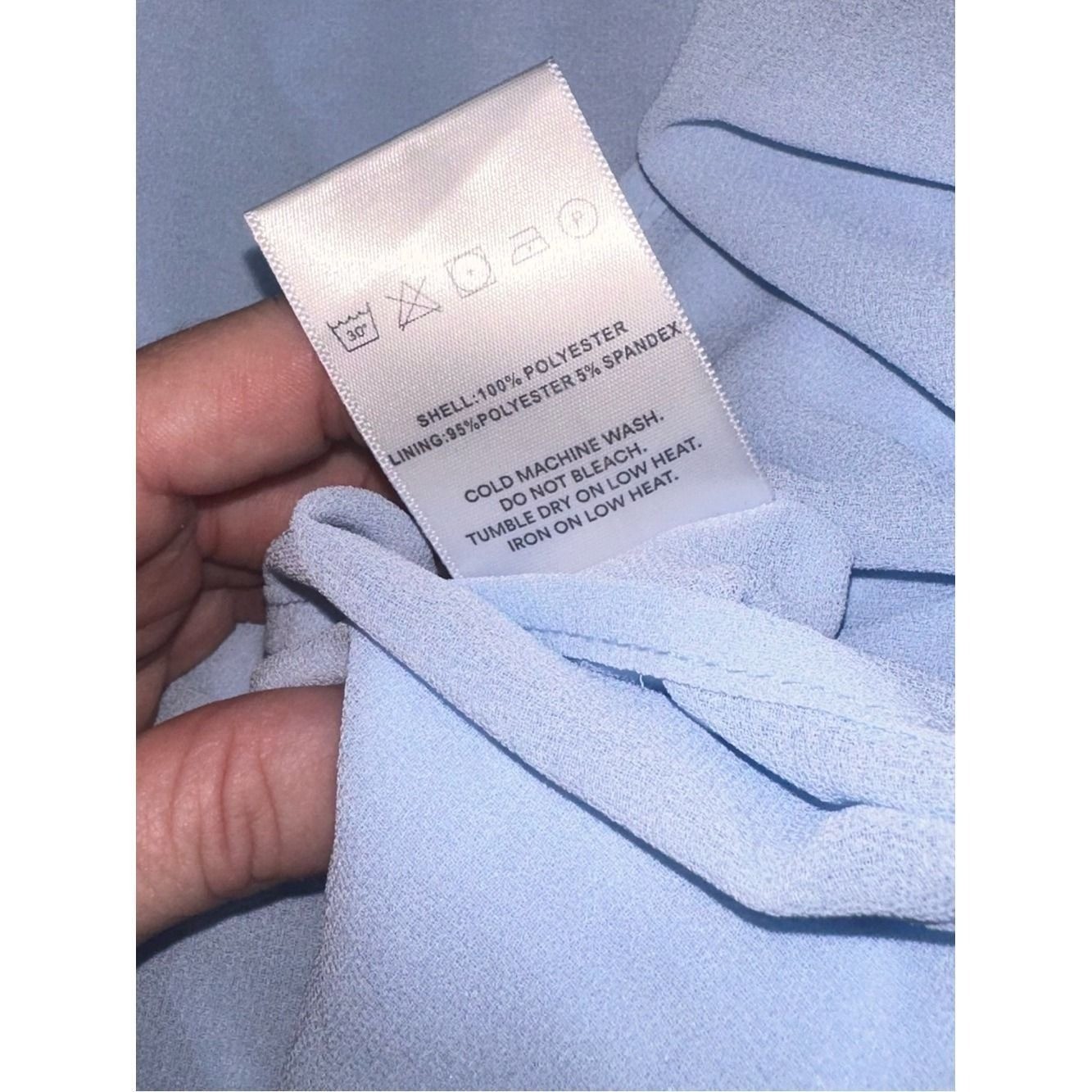 Peppermayo Size Medium Strapless Light Blue Maxi Dress with Side Thigh Slit