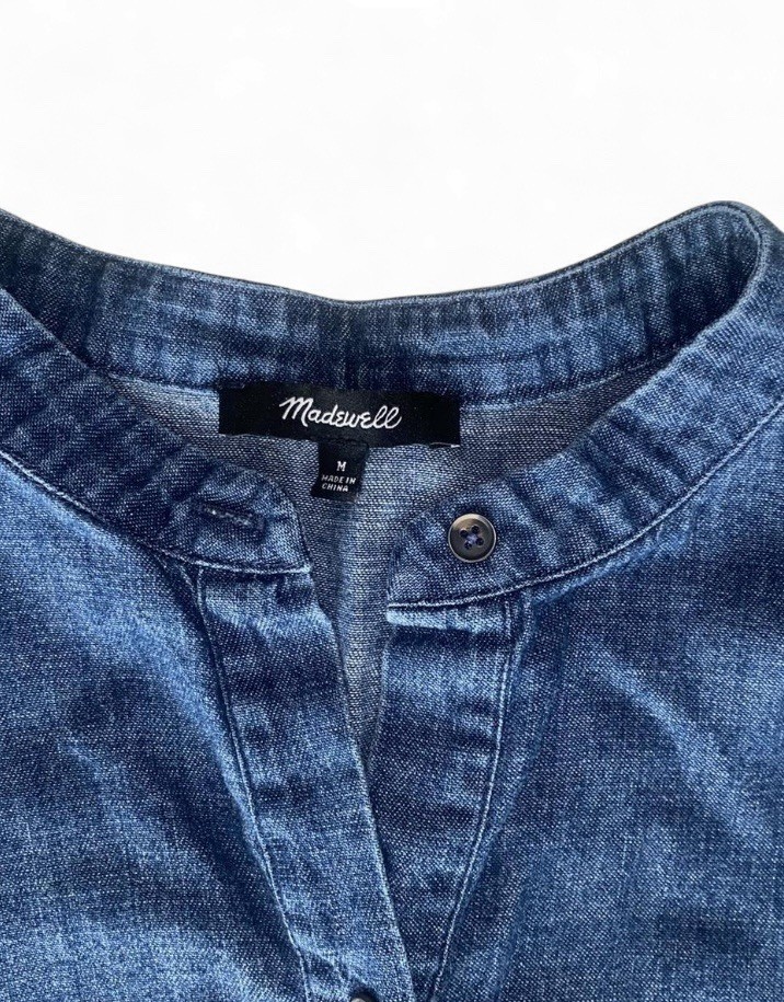 Madewell Denim Button-Front Mini Shirt Dress Sz M
