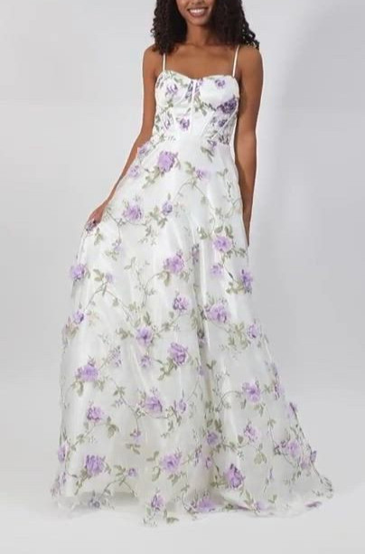Say Yes 3D Floral Embellished Gown