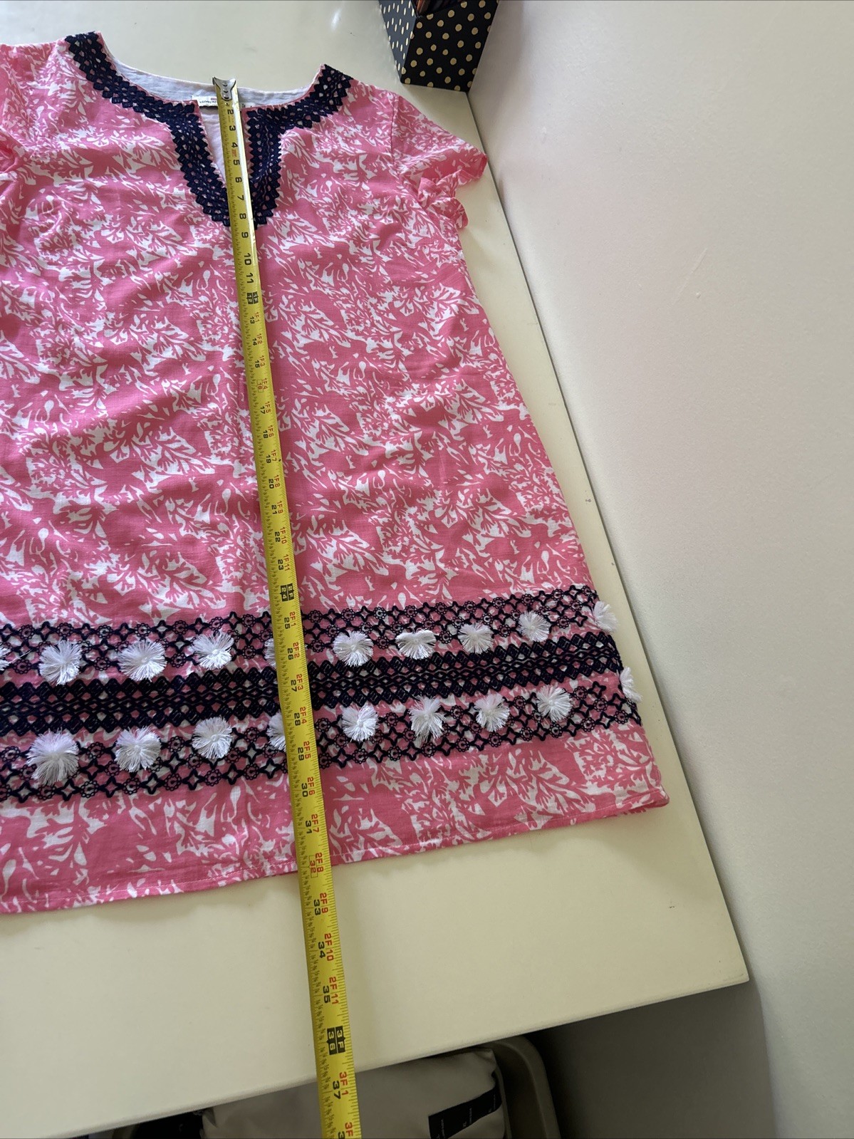 Vineyard Vines Spring Summer Dress Size 4 With Embroidery Trim Work