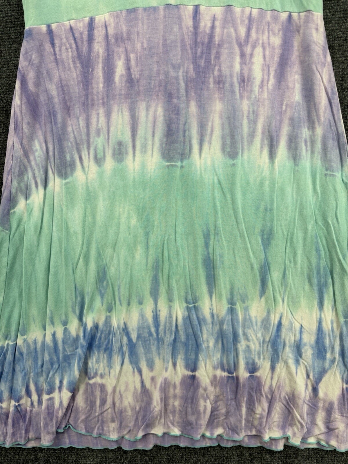 Zen Knits Tie Dye Dress Medium Boho Purple Green Blue Fairy Hippie Beachy