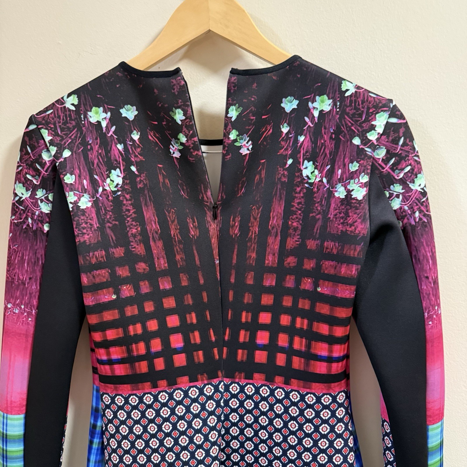 Clover Canyon Med Enchanted Woodlands Neoprene Digital Print Long Sleeve Mini