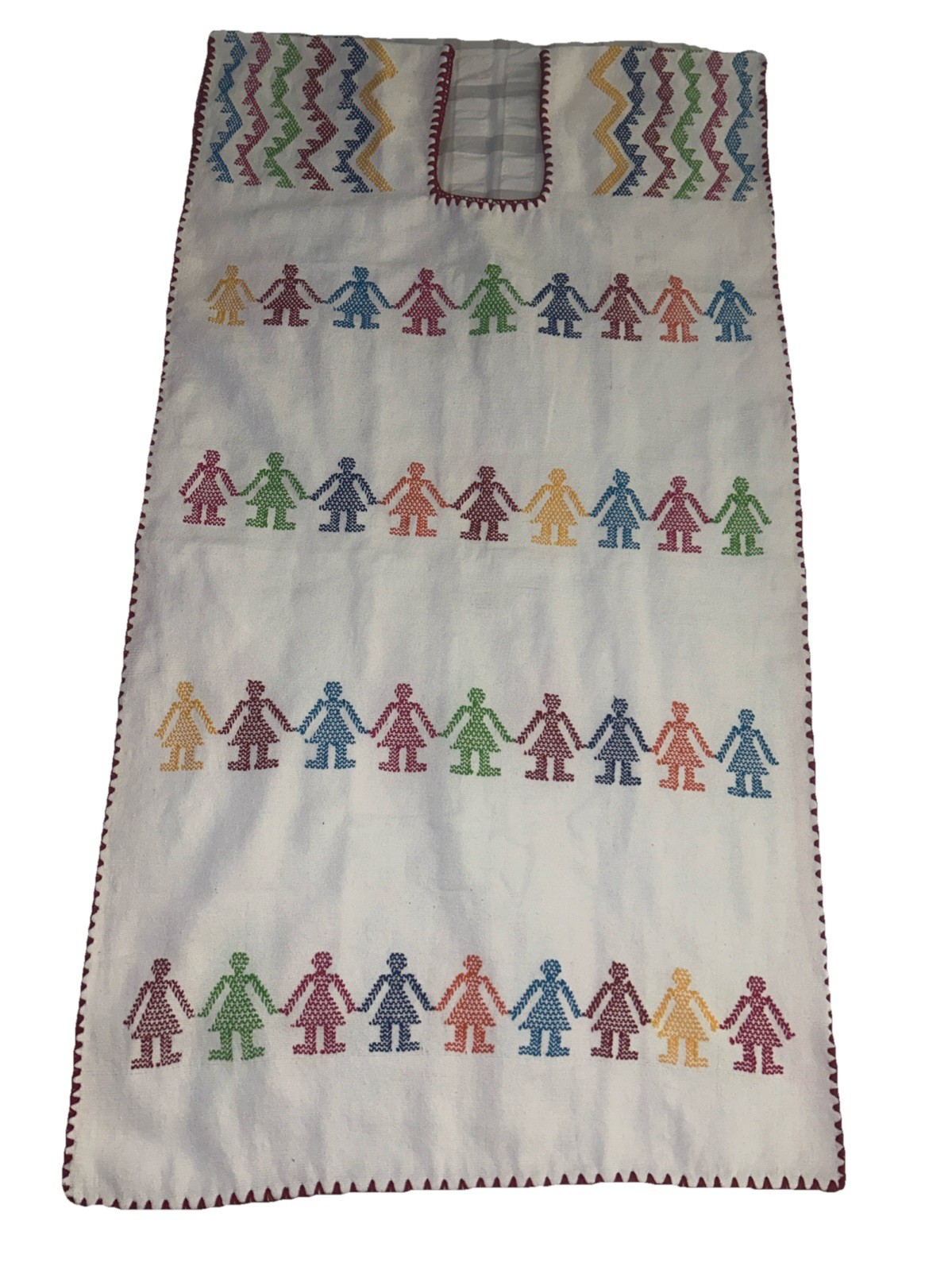 Kaftan Handwoven dress Mexican huipil San Juan Colorado Solid White Embroidered