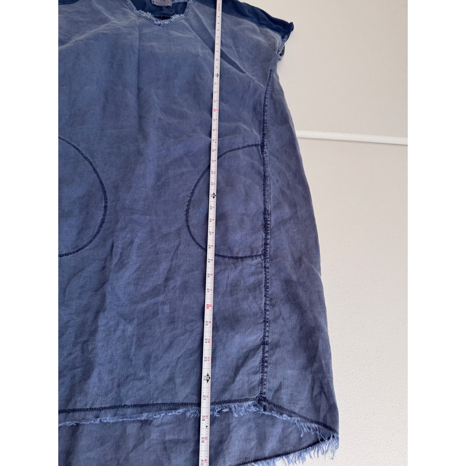 Wearables Linen V-Neck High Low Shift Dress with Pockets boho casual n3