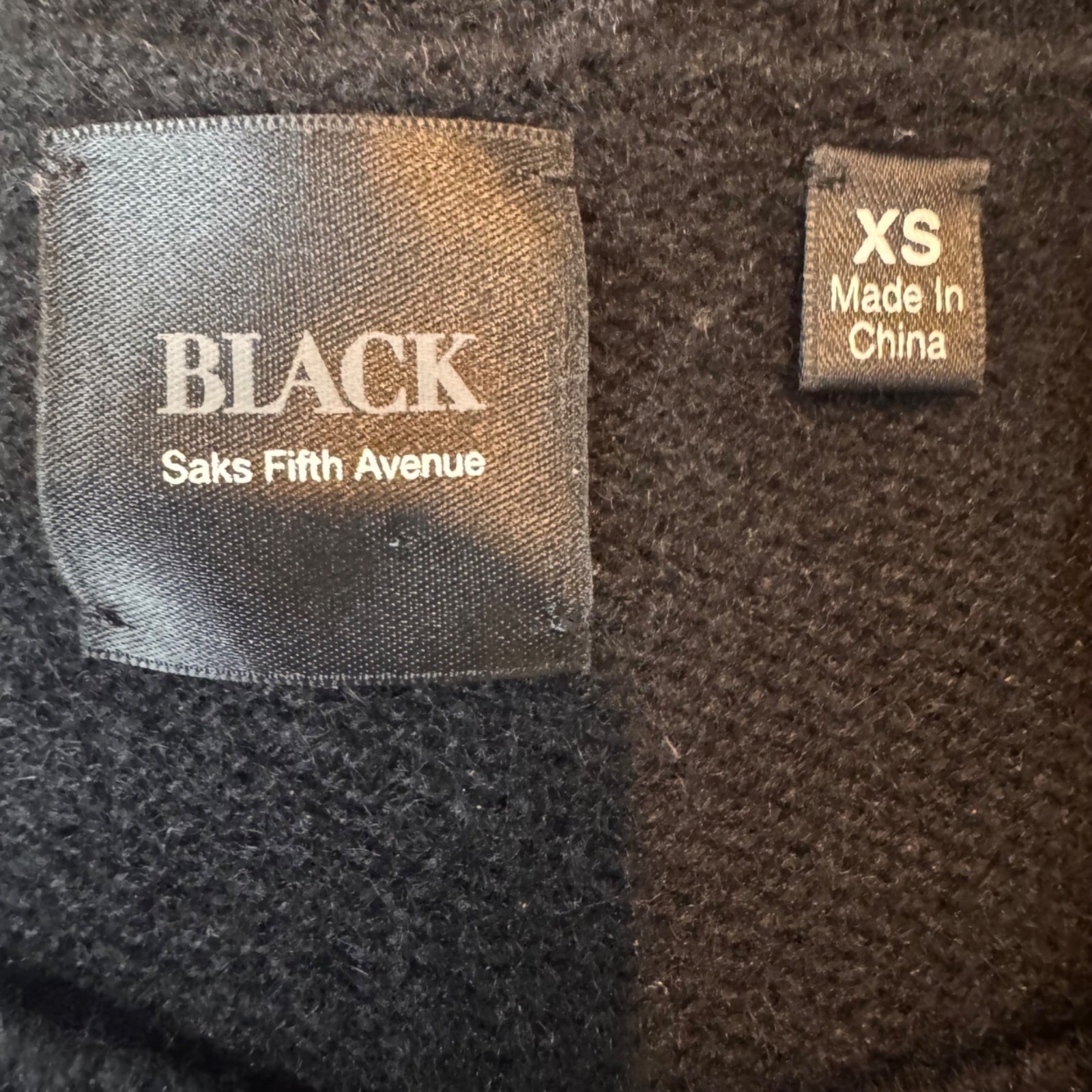 Black Saks Fifth Avenue Cashmere Sweater Dress Black Long Sleeve Knit Size XS