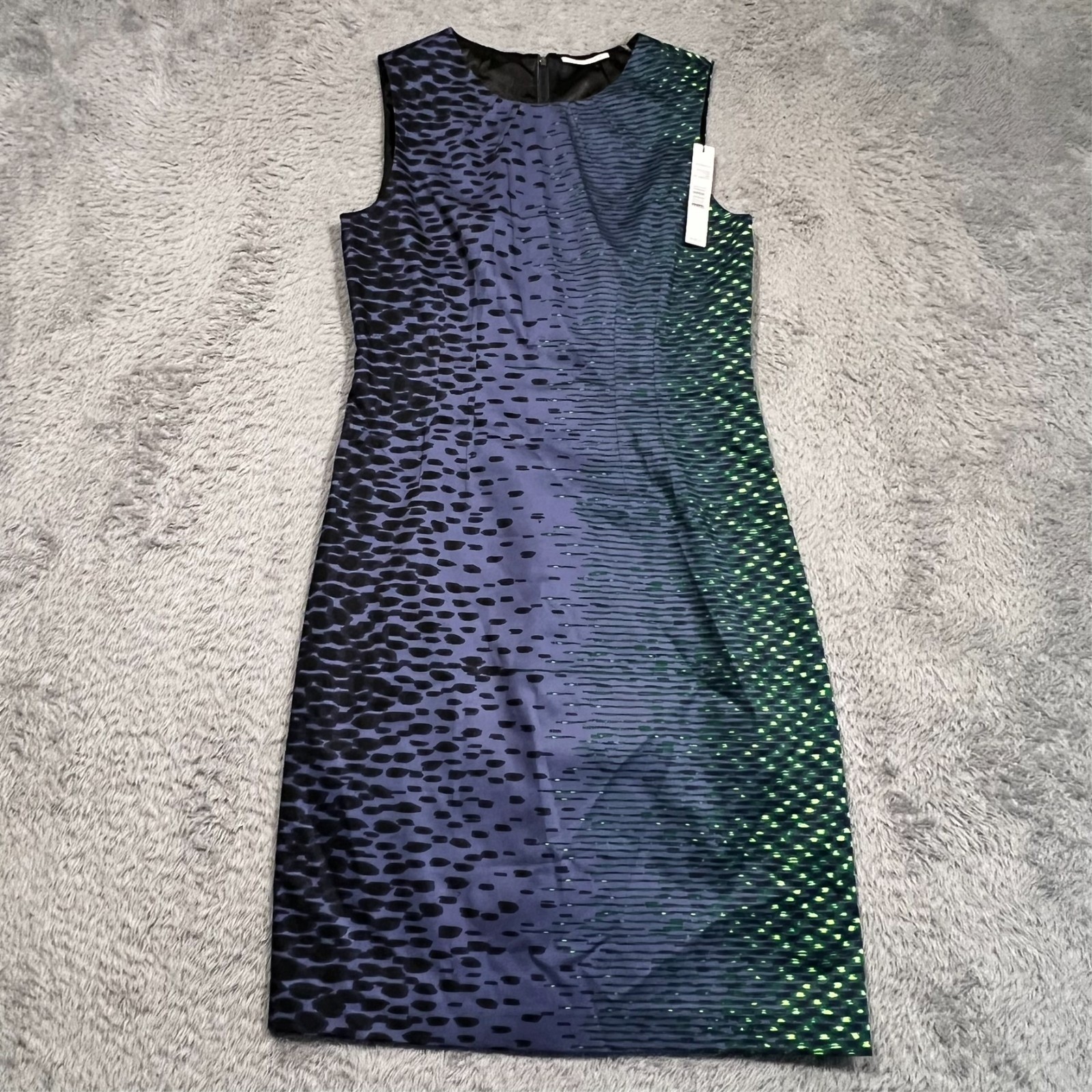 T Tahari Dakota Dress Sheath Bodycon Liquid Steel Sleeveless Cocktail Women’s 6
