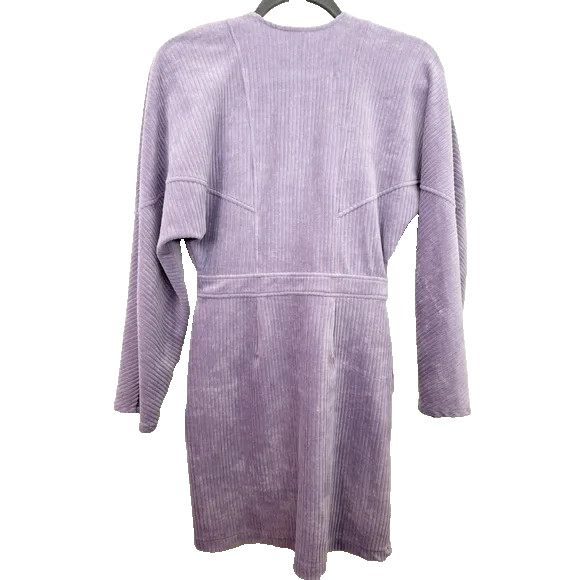 & Other Stories Lavender Corduroy Long Sleeve Wrap Mini Dress Size XS