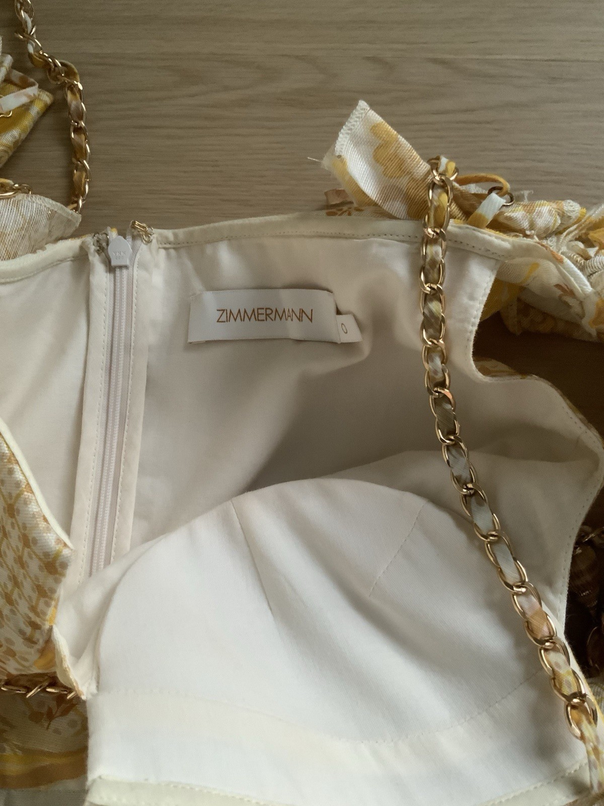 Zimmerman Postcard Bow Bodice Mini Dress in Silk