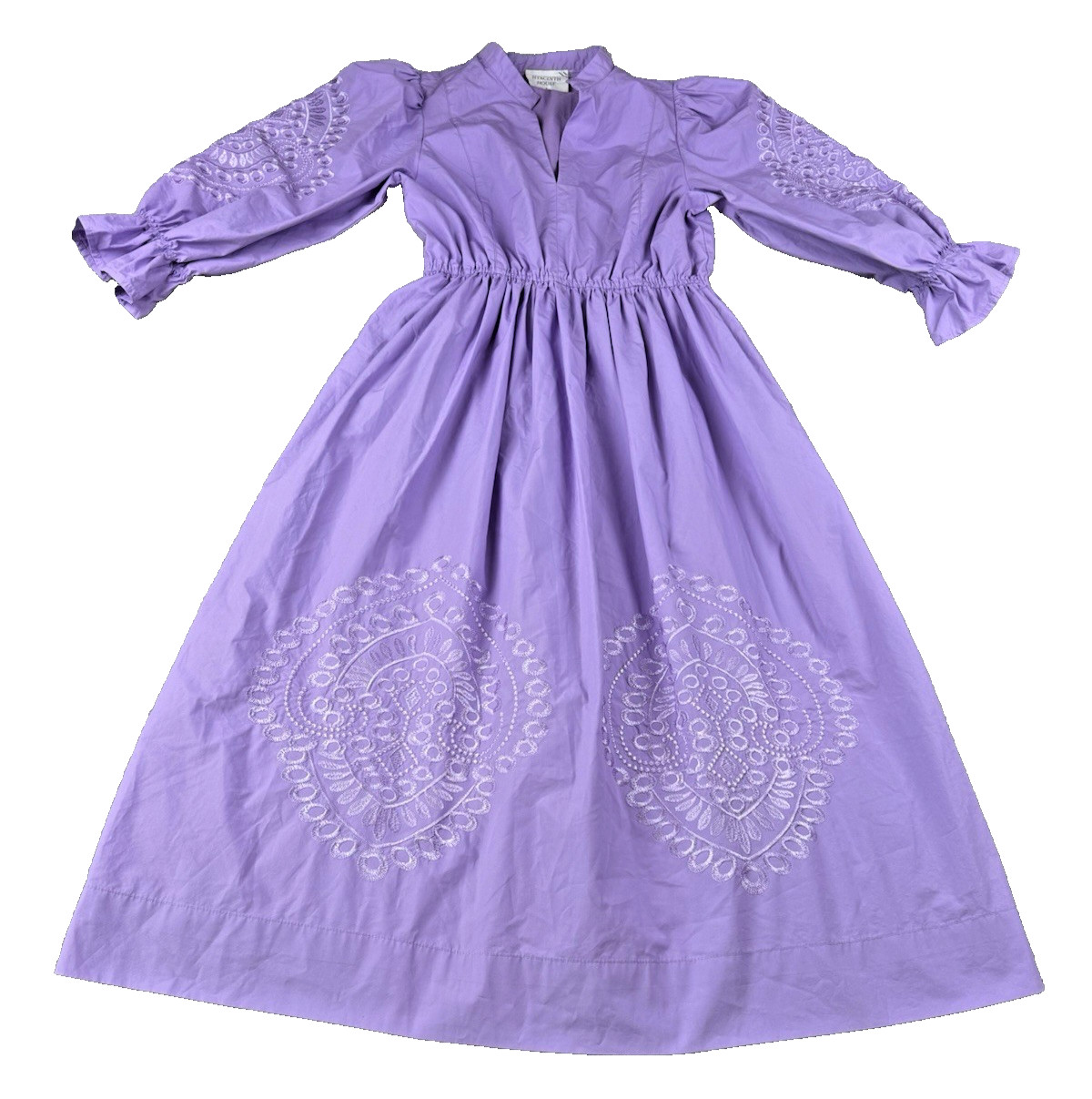 Hyacinth House Women’s Dress Embroidered Dowling Midi Size Small In Lilac