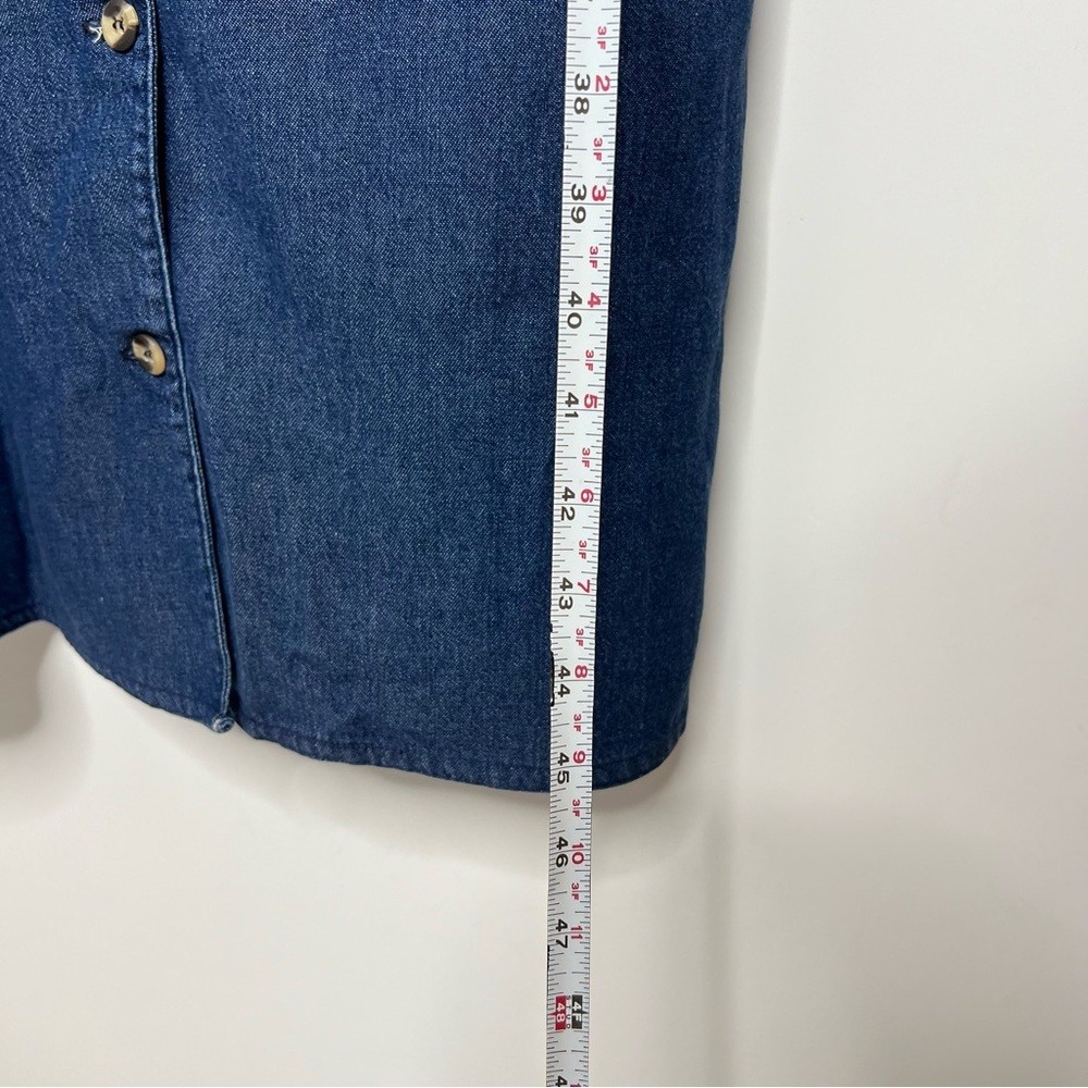 Vintage 90s Denim Midi Dress Travelsmith Size 12 Medium Made in USA