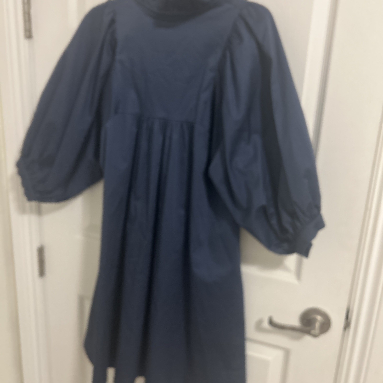 Emily McCarthy Stella Dress Delft Blue Puff Sleeve Womens S Invite Joy