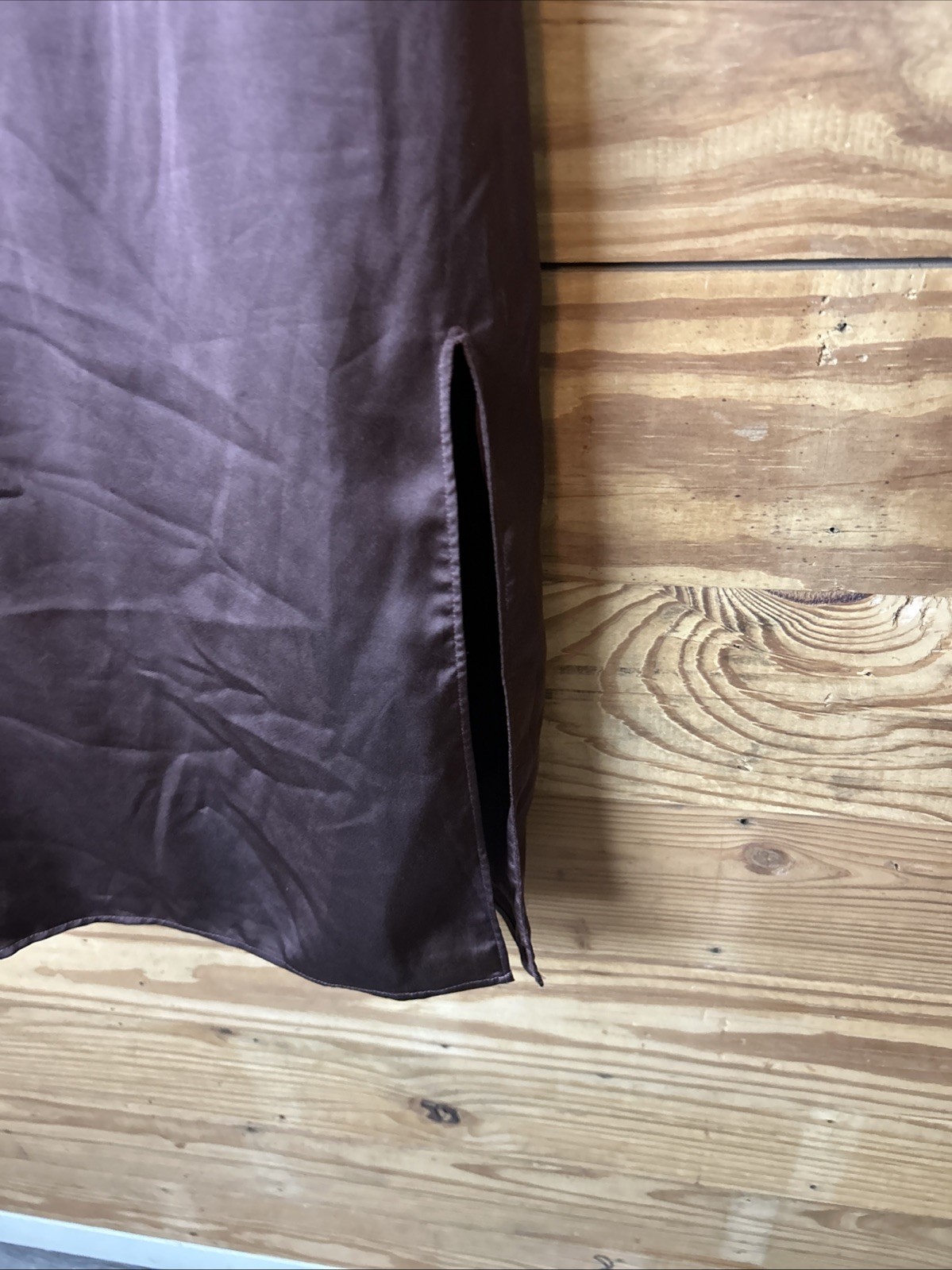 Abercrombie and Fitch brown slipped dress slit in the front extra large satin