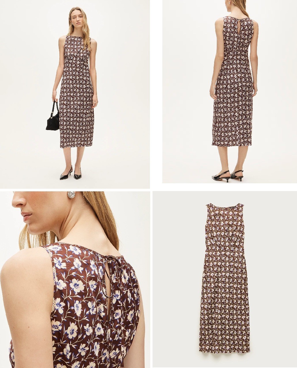 NWT – J.Crew Bias-Cut Slip Dress Floral Print – Fresh Cocoa Color – Size XS/2