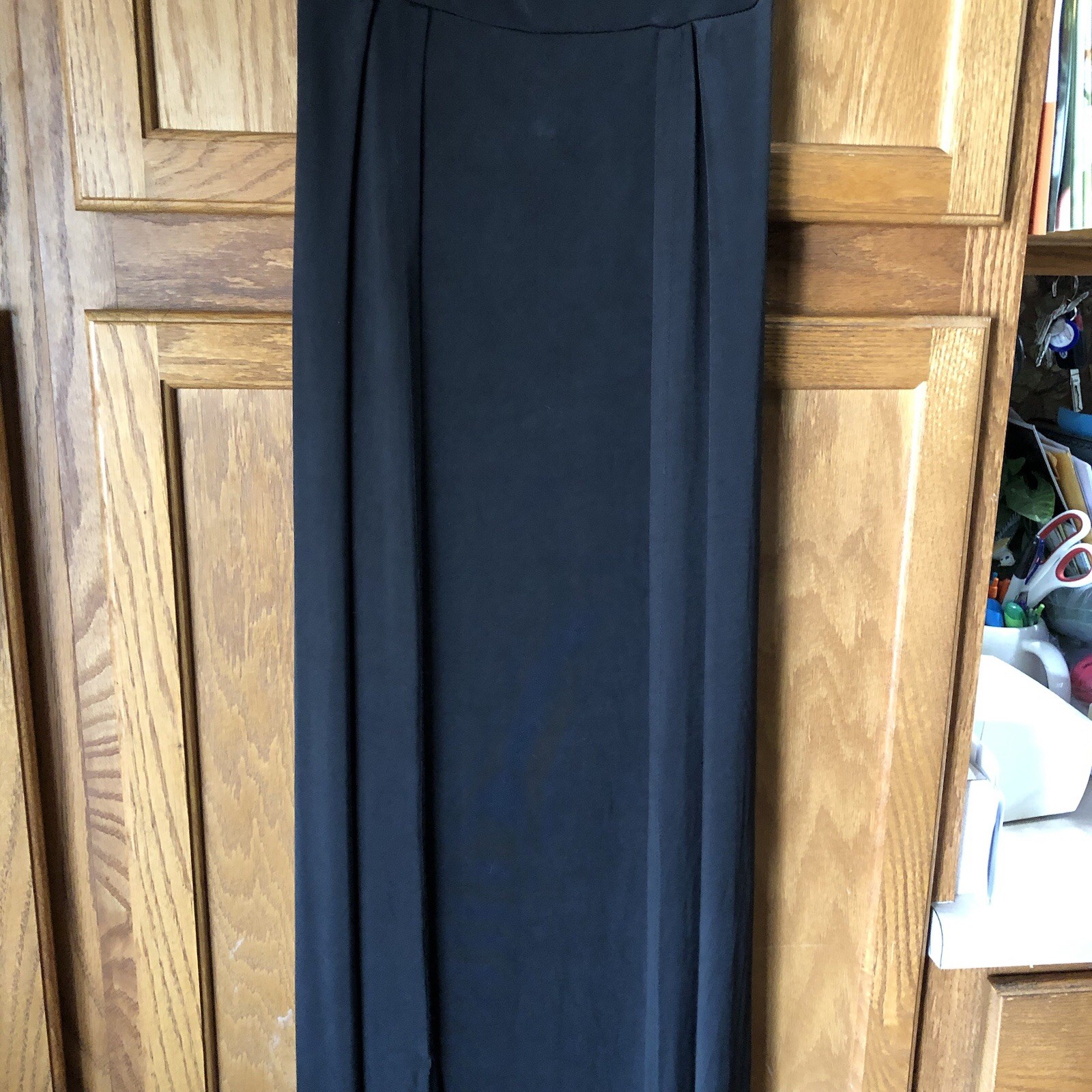 Lucy In The Sky Dion Cowl Neck Maxi Dress Open Back Slit Black Small
