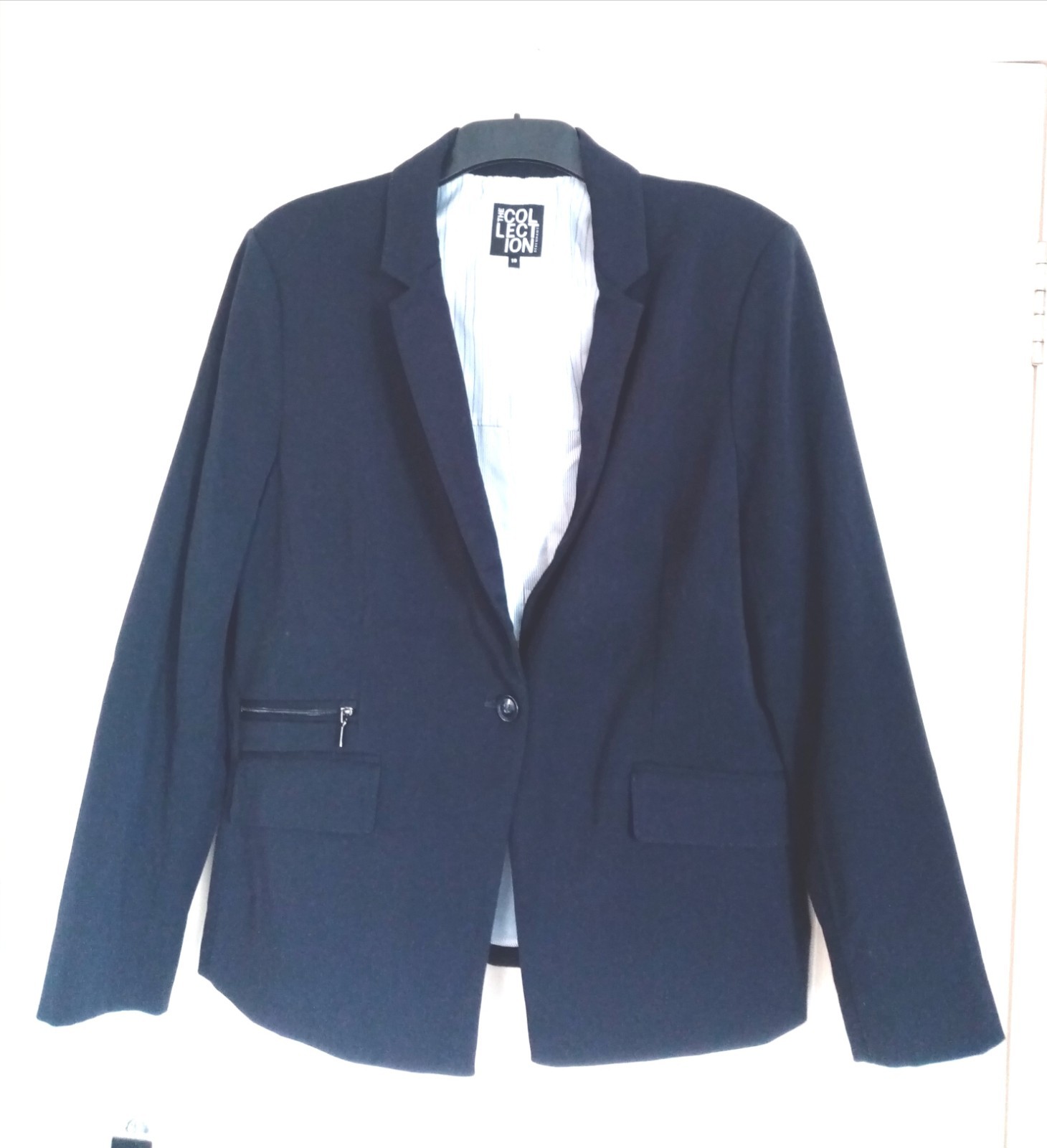 WOMEN’S DEBENHAMS NAVY 2 PIECE OCCASION OFFICE TROUSERS SUIT JACKET. SIZE 18