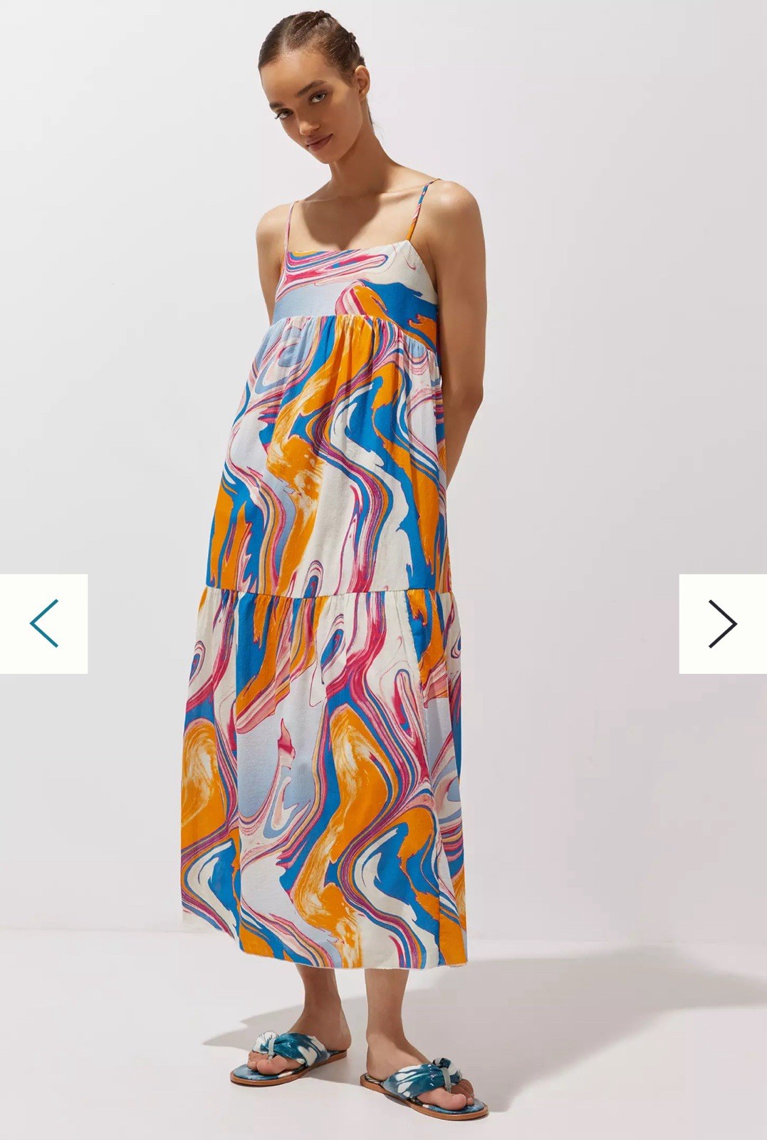 Peter Som for Anthropologie Marbled Maxi Dress Size S NWT