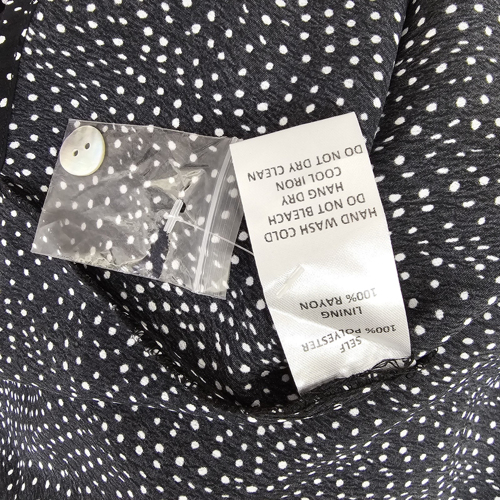Mod Ref Size S Black White Small Polka Dot Shirt Dress Casual Midi Short Sleeve