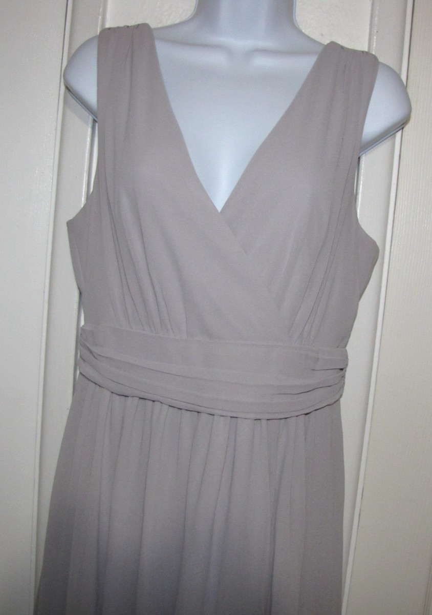 NWT Lulus Maxi Formal Dress Heather-Lavender Chiffon Cross-over-V-neck Wm. M